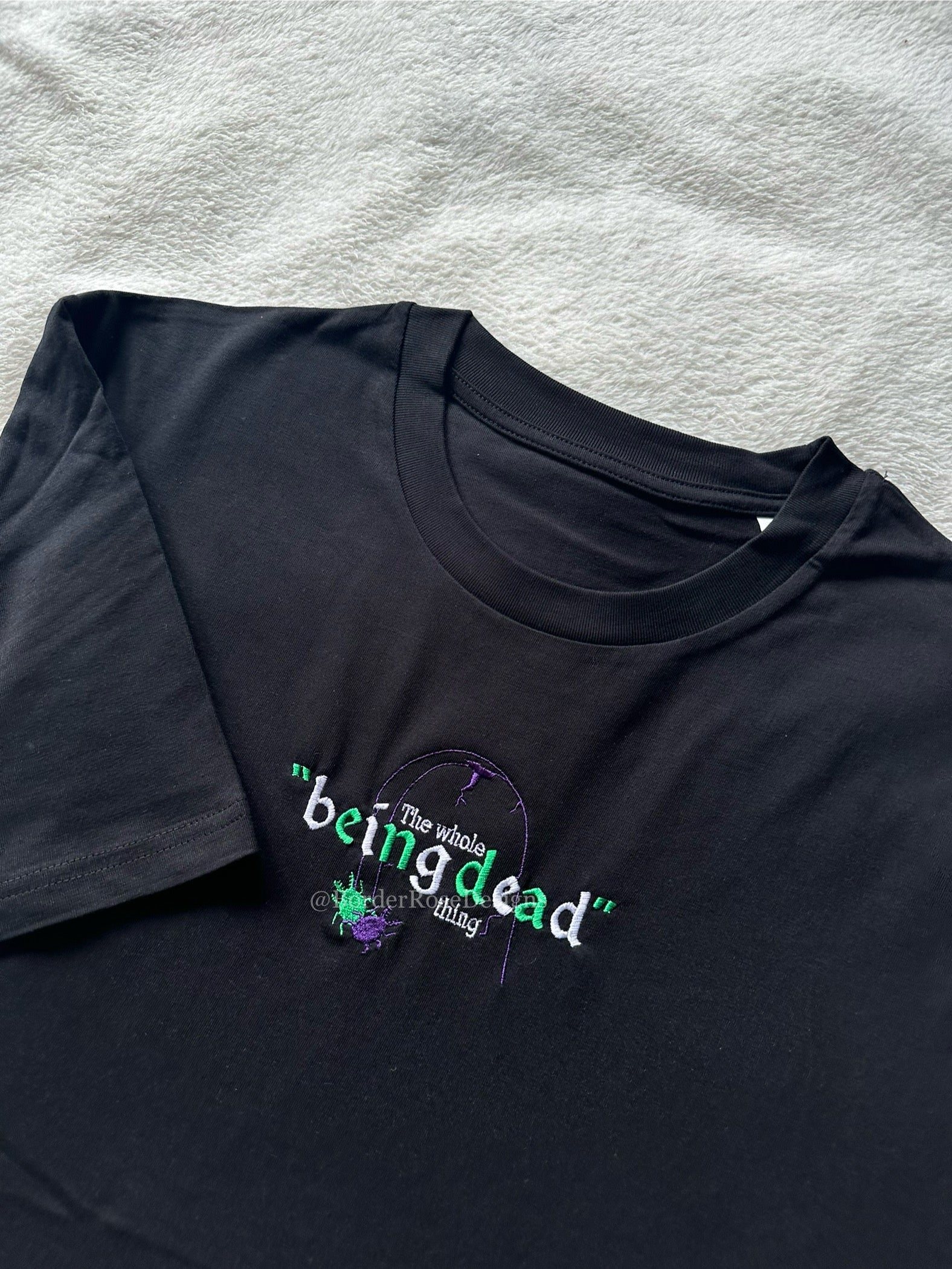 The Whole Being Dead Thing Beetlejuice Unisex Embroidered T Shirt