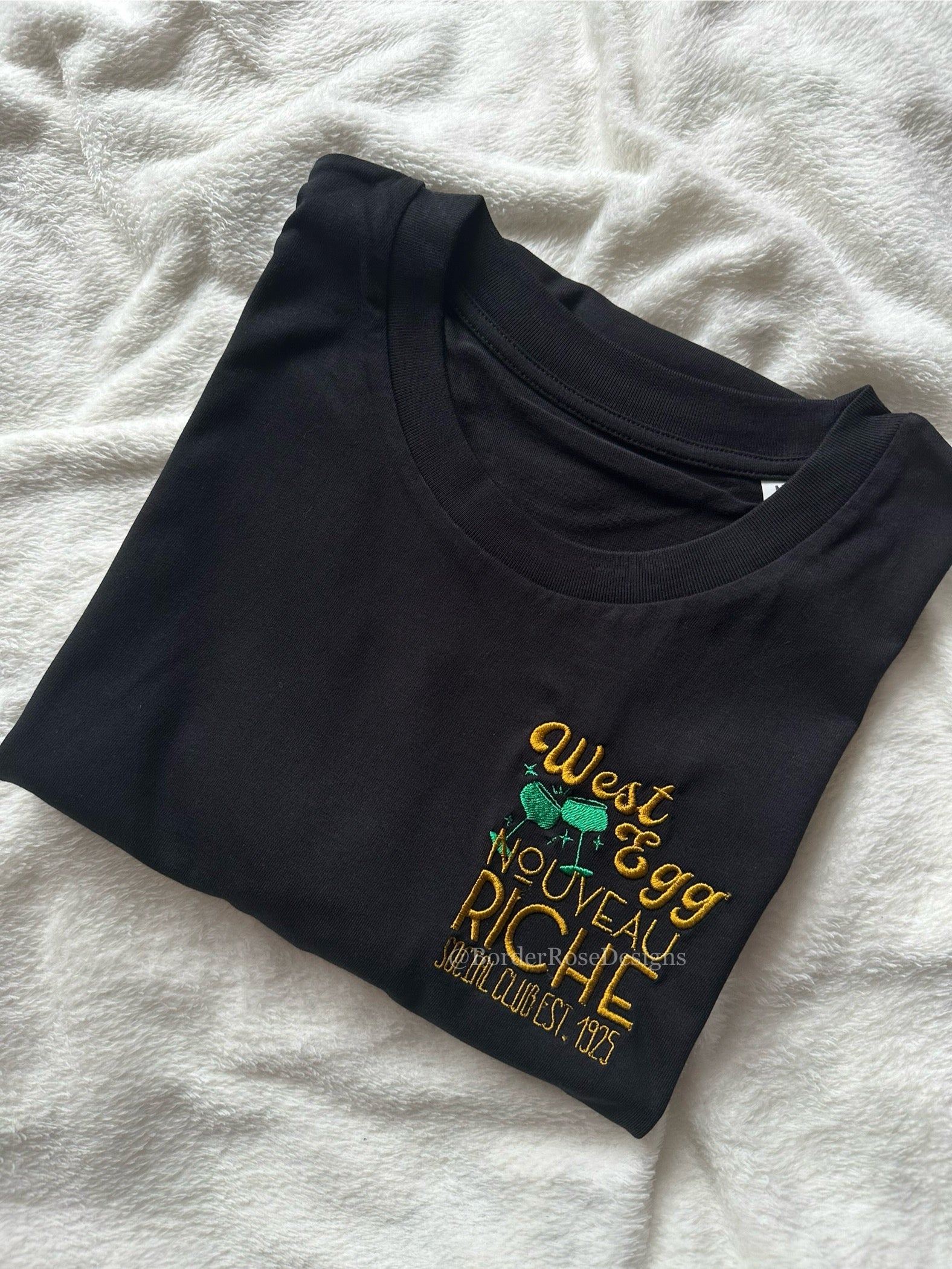 West Egg New Money The Great Gatsby Unisex Embroidered T Shirt