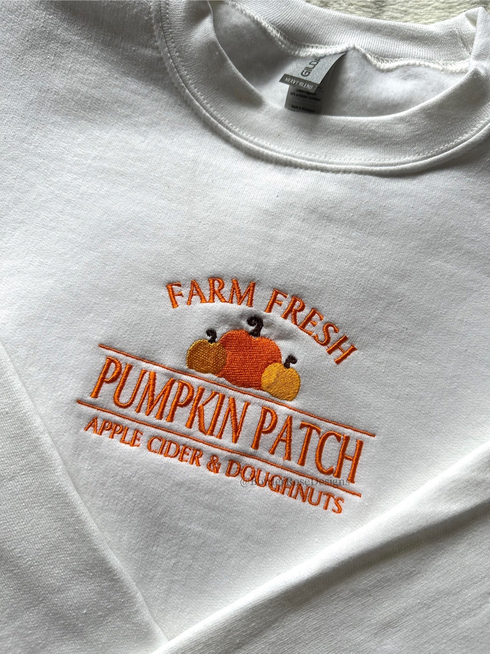 Farm Fresh Pumpkin Patch Unisex Embroidered Sweatshirt