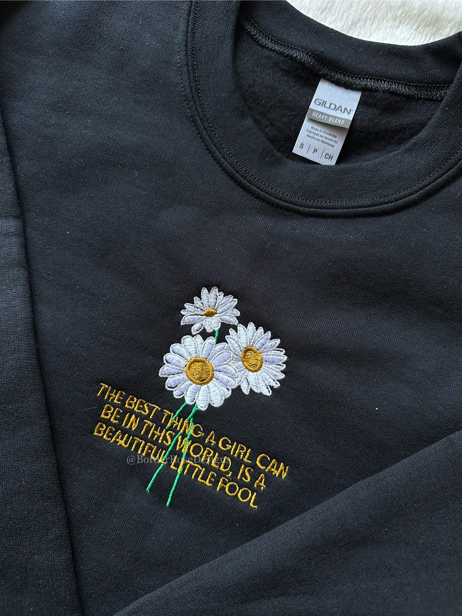Beautiful Fool Daisy The Great Gatsby Unisex Embroidered Sweatshirt