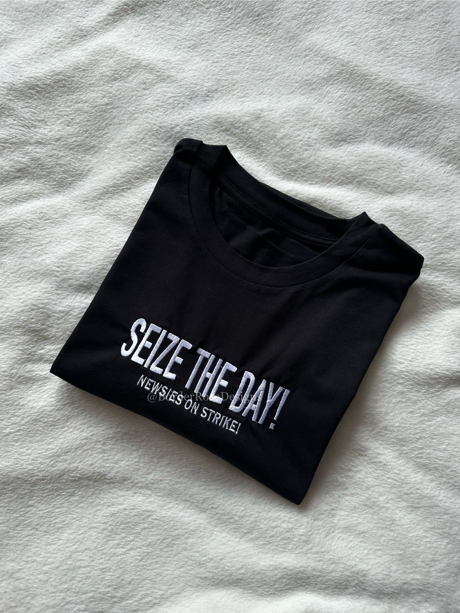 Seize The Day Newsies Unisex Embroidered T Shirt