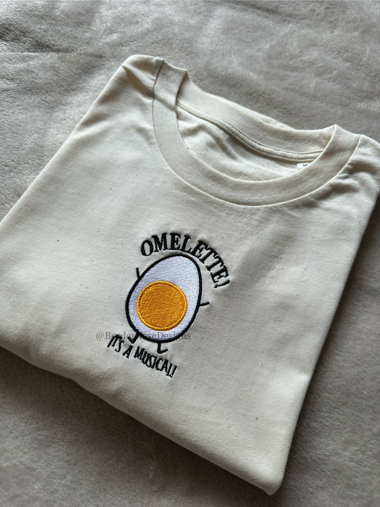 Omelette! The Musical Something Rotten Unisex Embroidered T Shirt