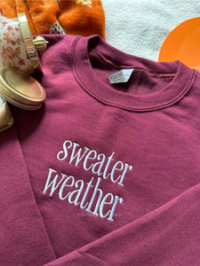 Sweater Weather Unisex Embroidered Sweatshirt