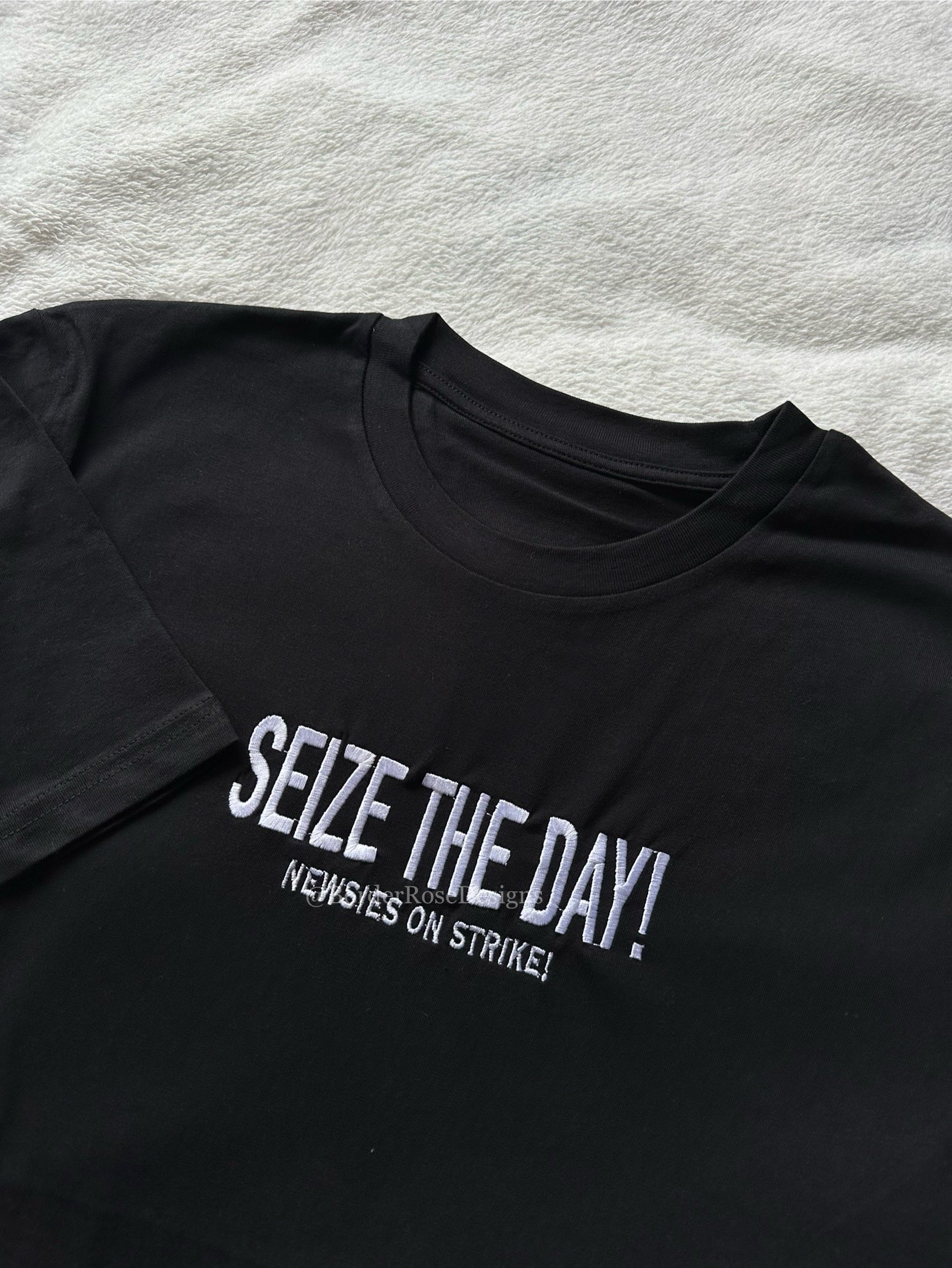Seize The Day Newsies Unisex Embroidered T Shirt
