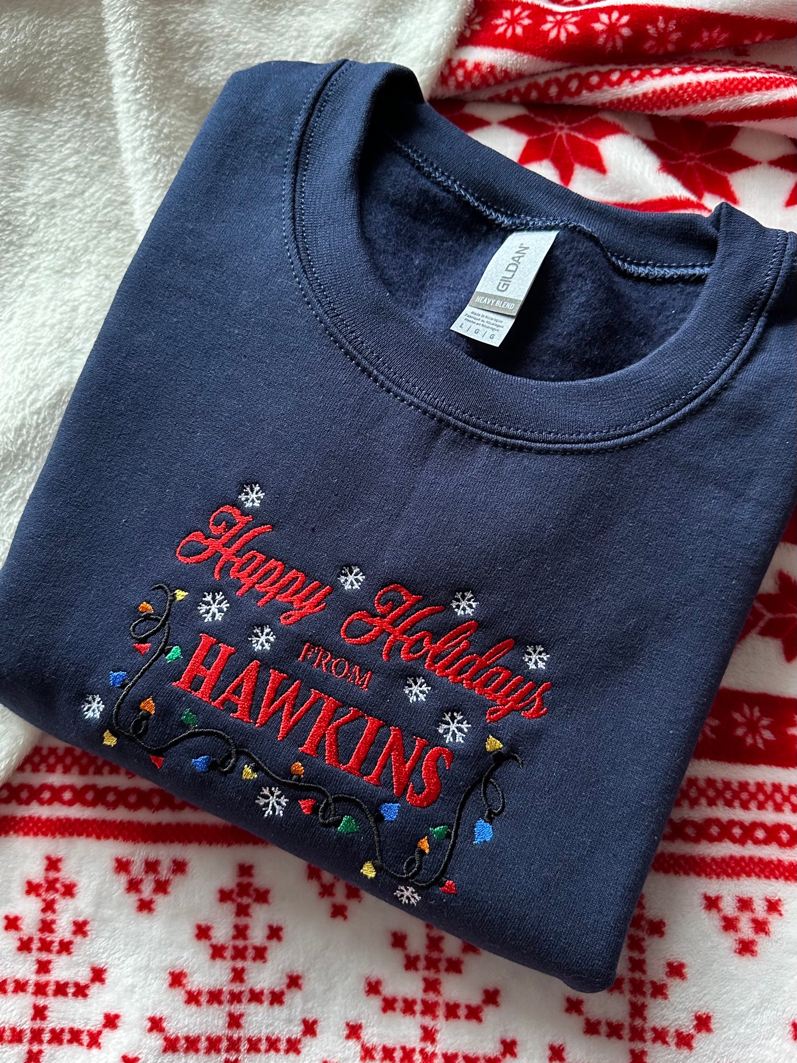 Happy Holidays Unisex Embroidered Sweatshirt