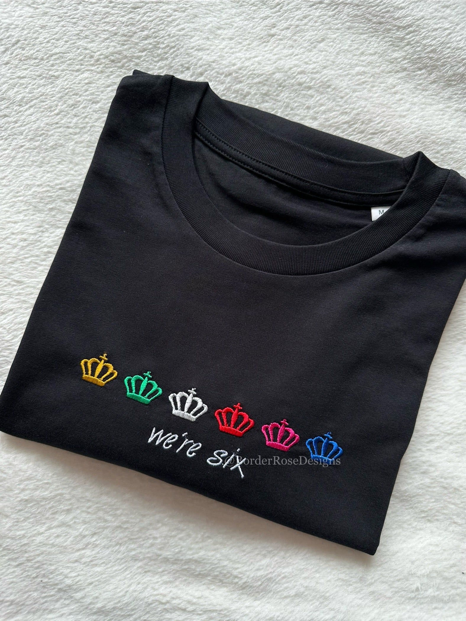 We're Six SIX Unisex Embroidered T Shirt