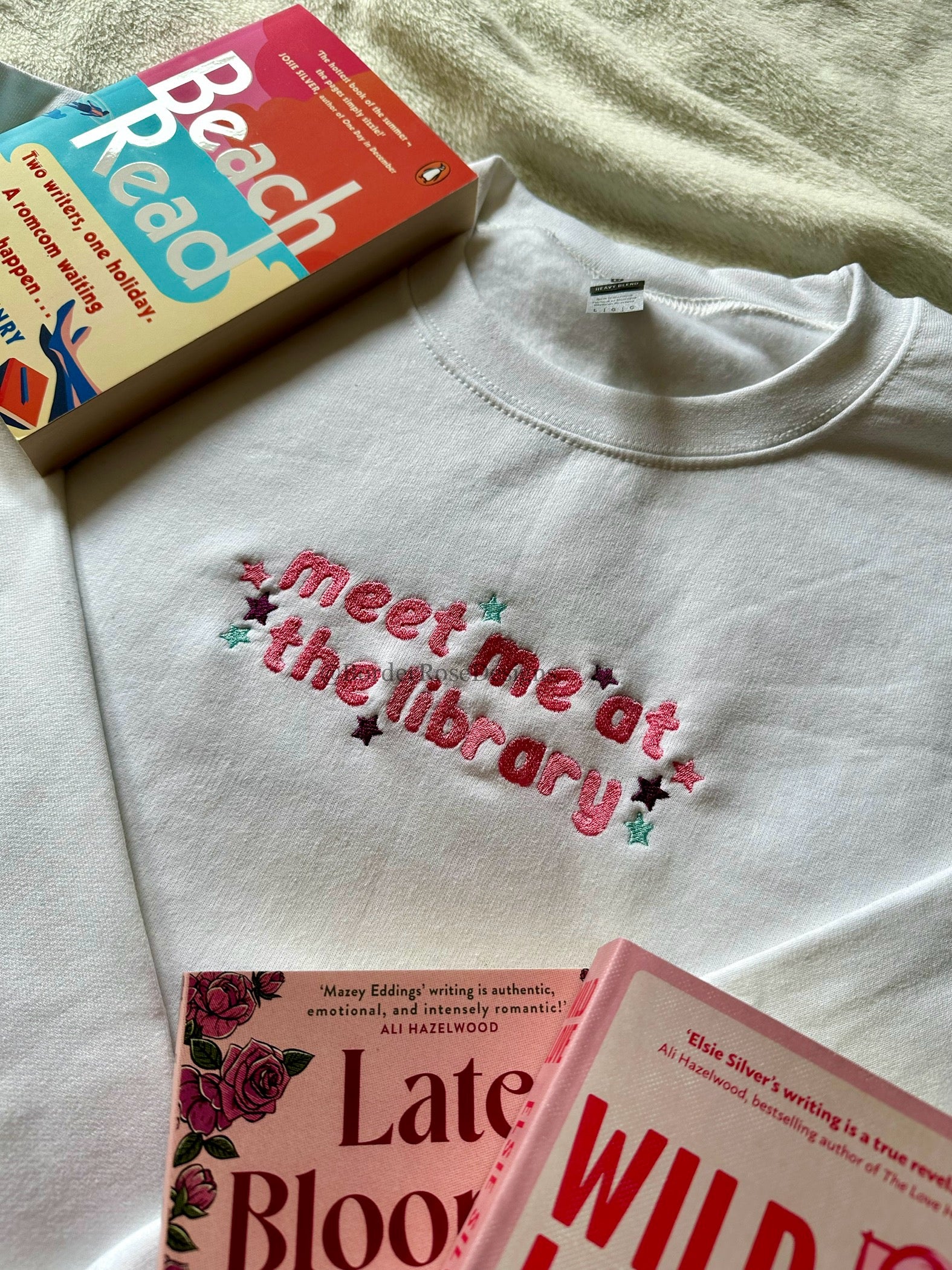 Meet Me At The Library Unisex Embroidered Sweatshirt