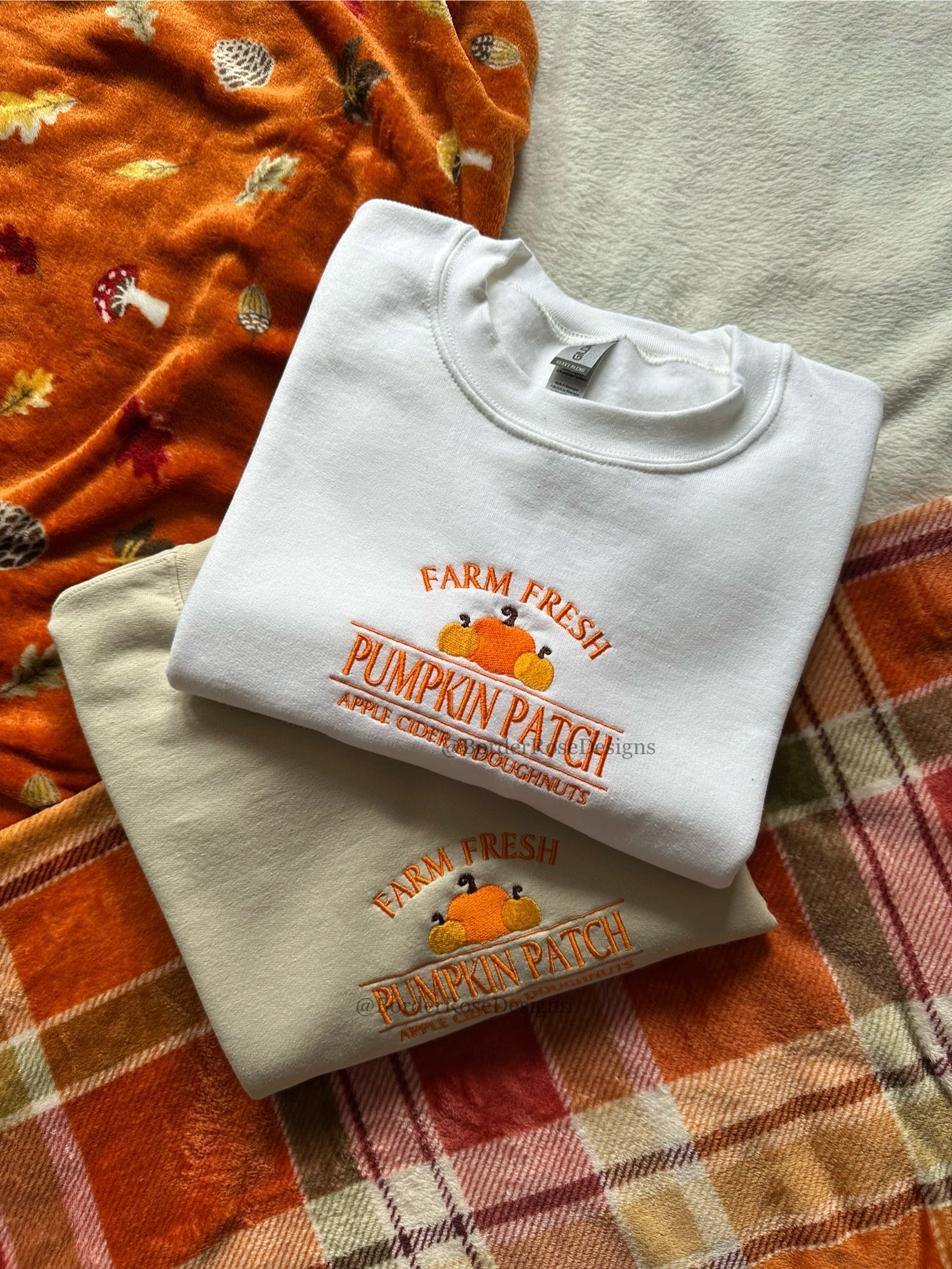 Farm Fresh Pumpkin Patch Unisex Embroidered Sweatshirt