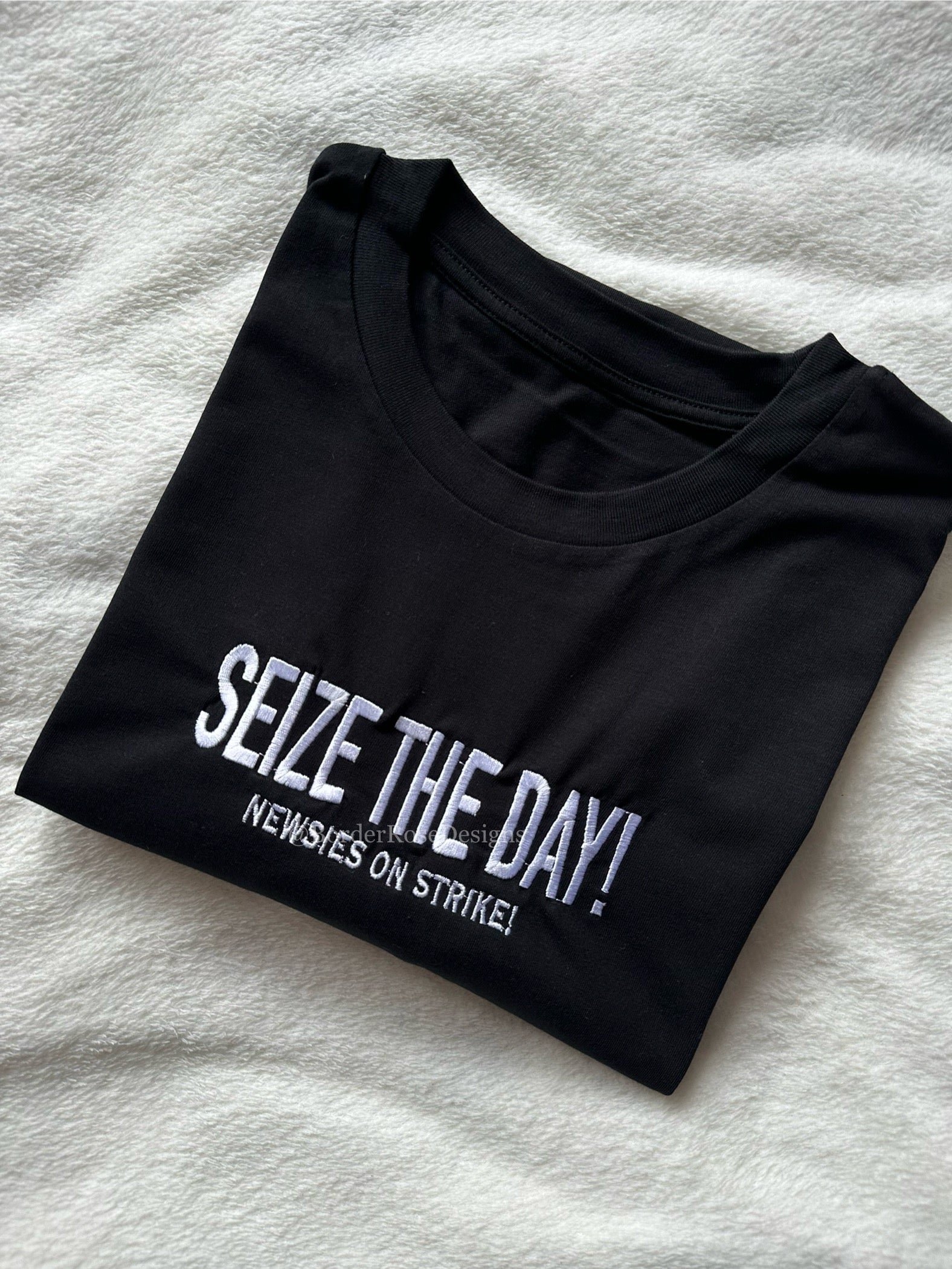 Seize The Day Newsies Unisex Embroidered T Shirt