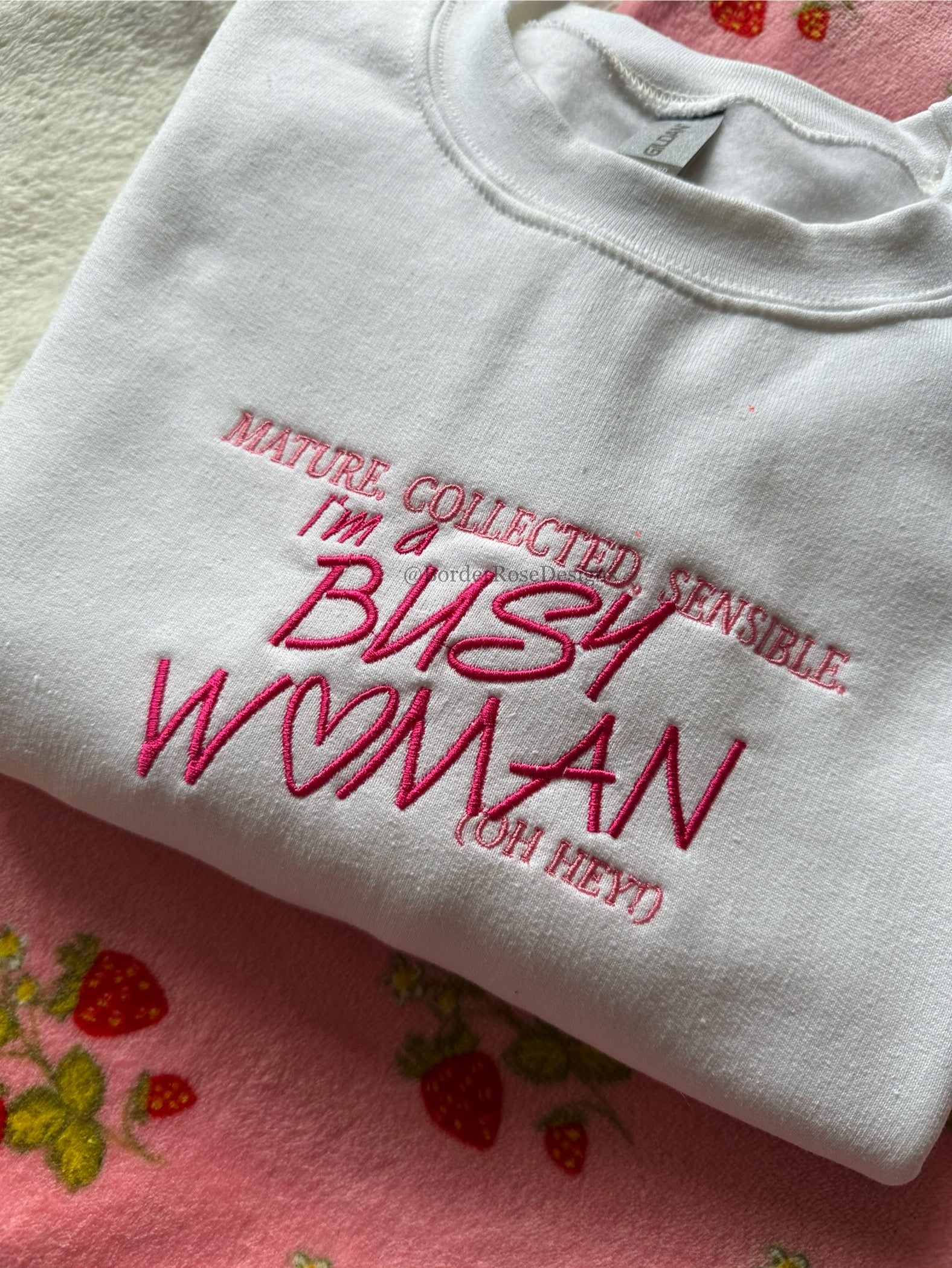 Busy Woman Sabrina Carpenter Inspired Unisex Embroidered Sweatshirt