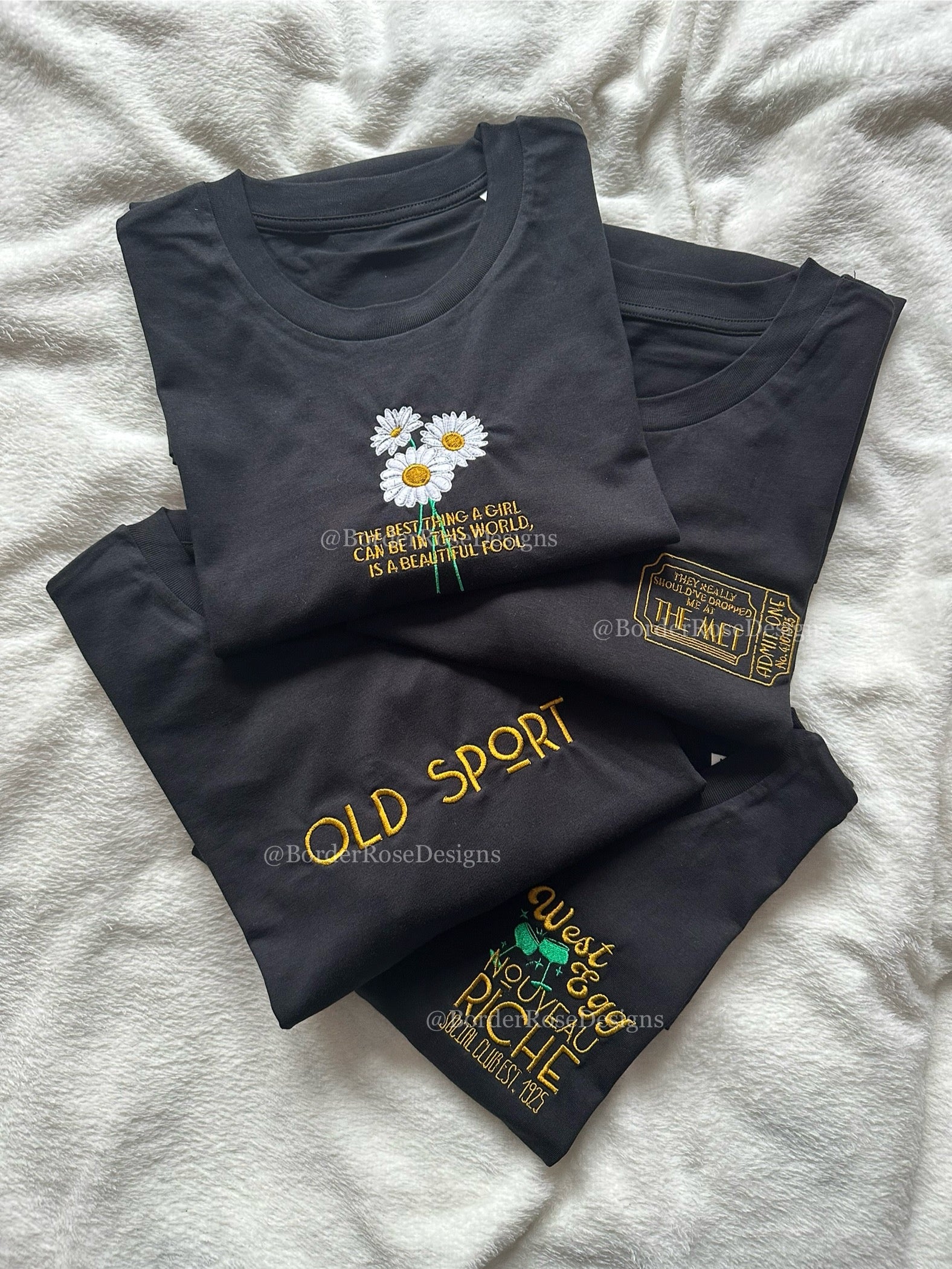 Old Sport The Great Gatsby Unisex Embroidered T Shirt