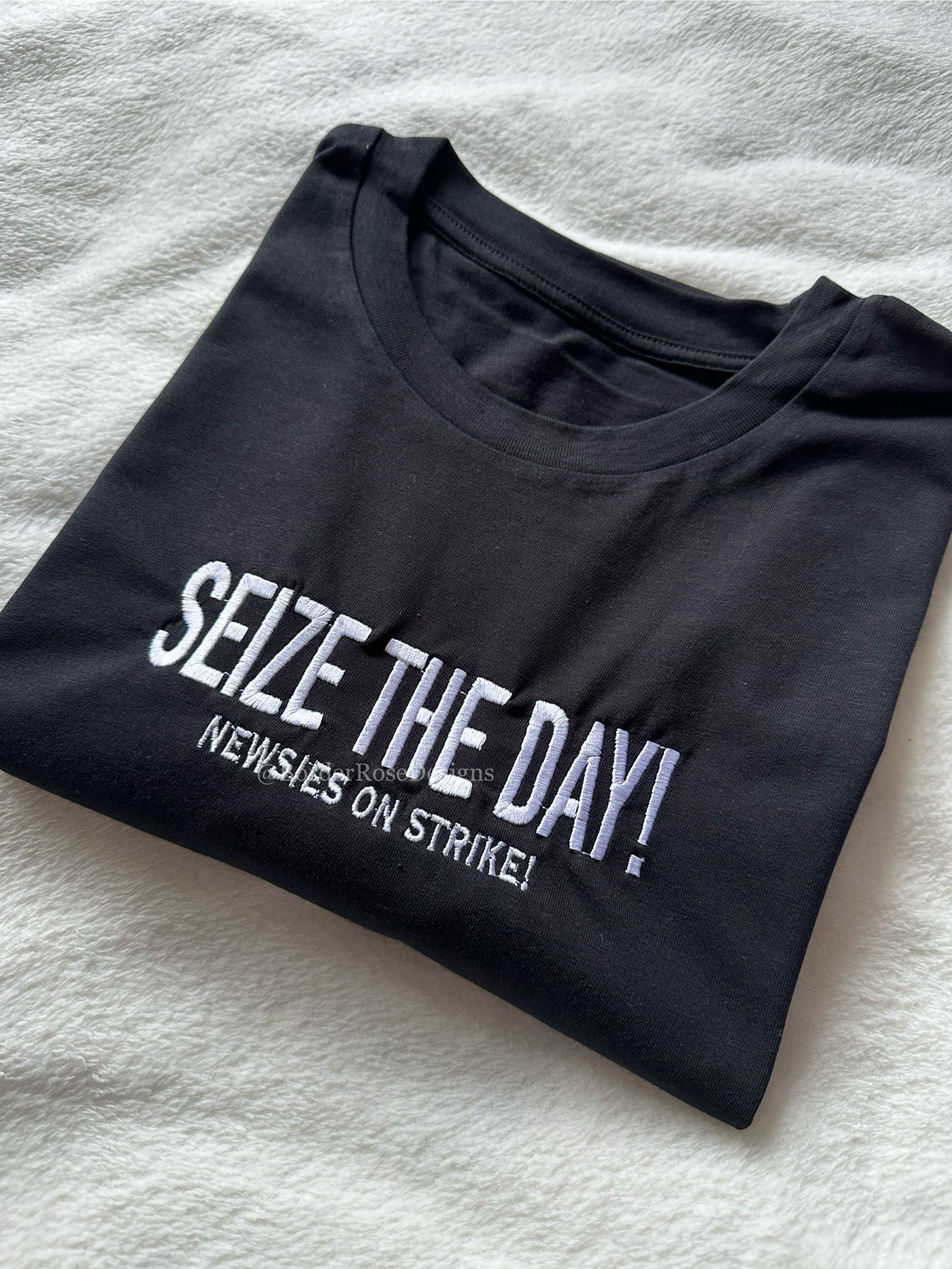 Seize The Day Newsies Unisex Embroidered T Shirt
