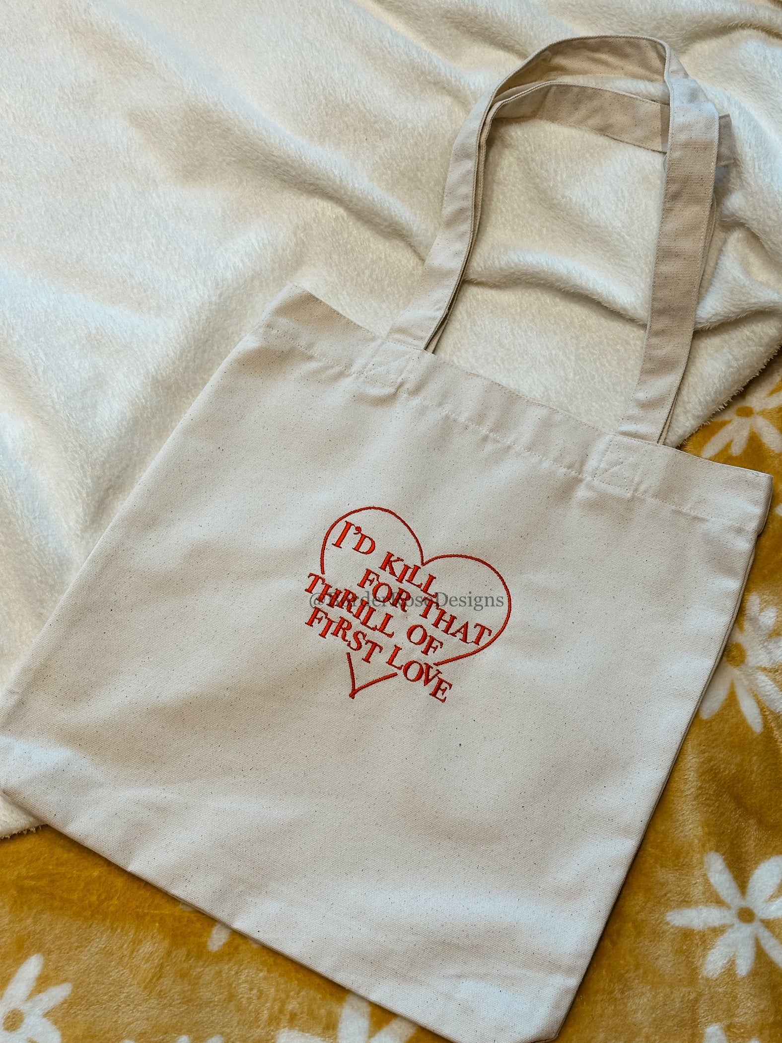 Thrill Of First Love Falsettos Embroidered Tote Bag