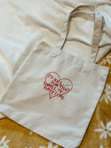 Thrill Of First Love Falsettos Embroidered Tote Bag