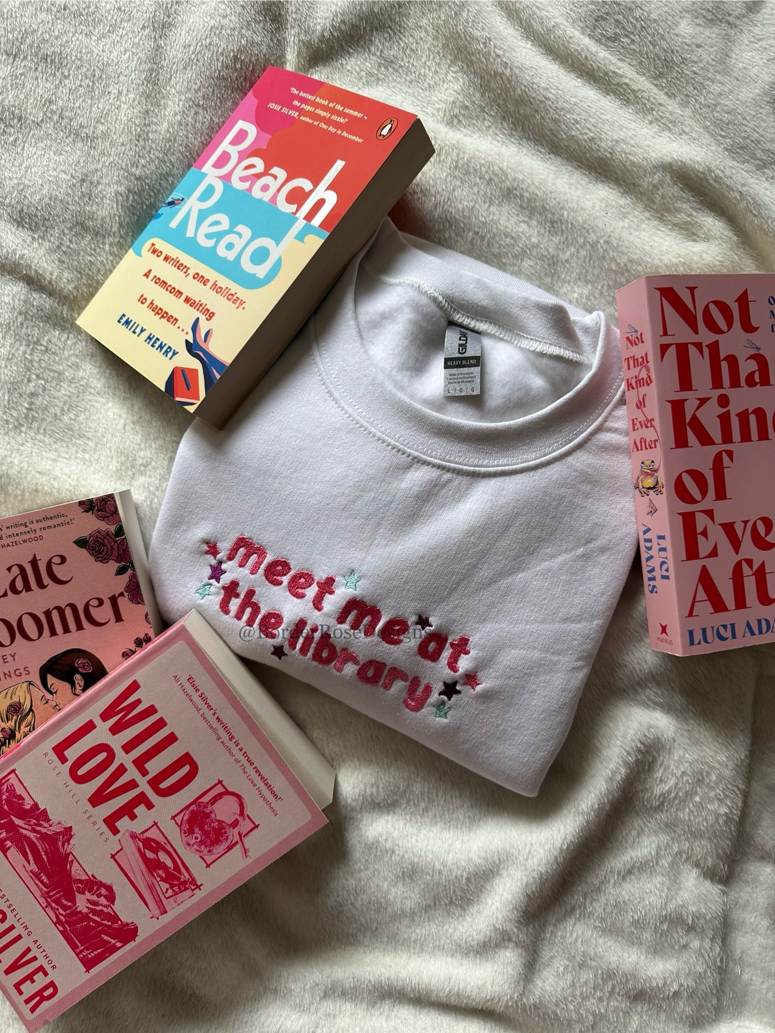 Meet Me At The Library Unisex Embroidered Sweatshirt