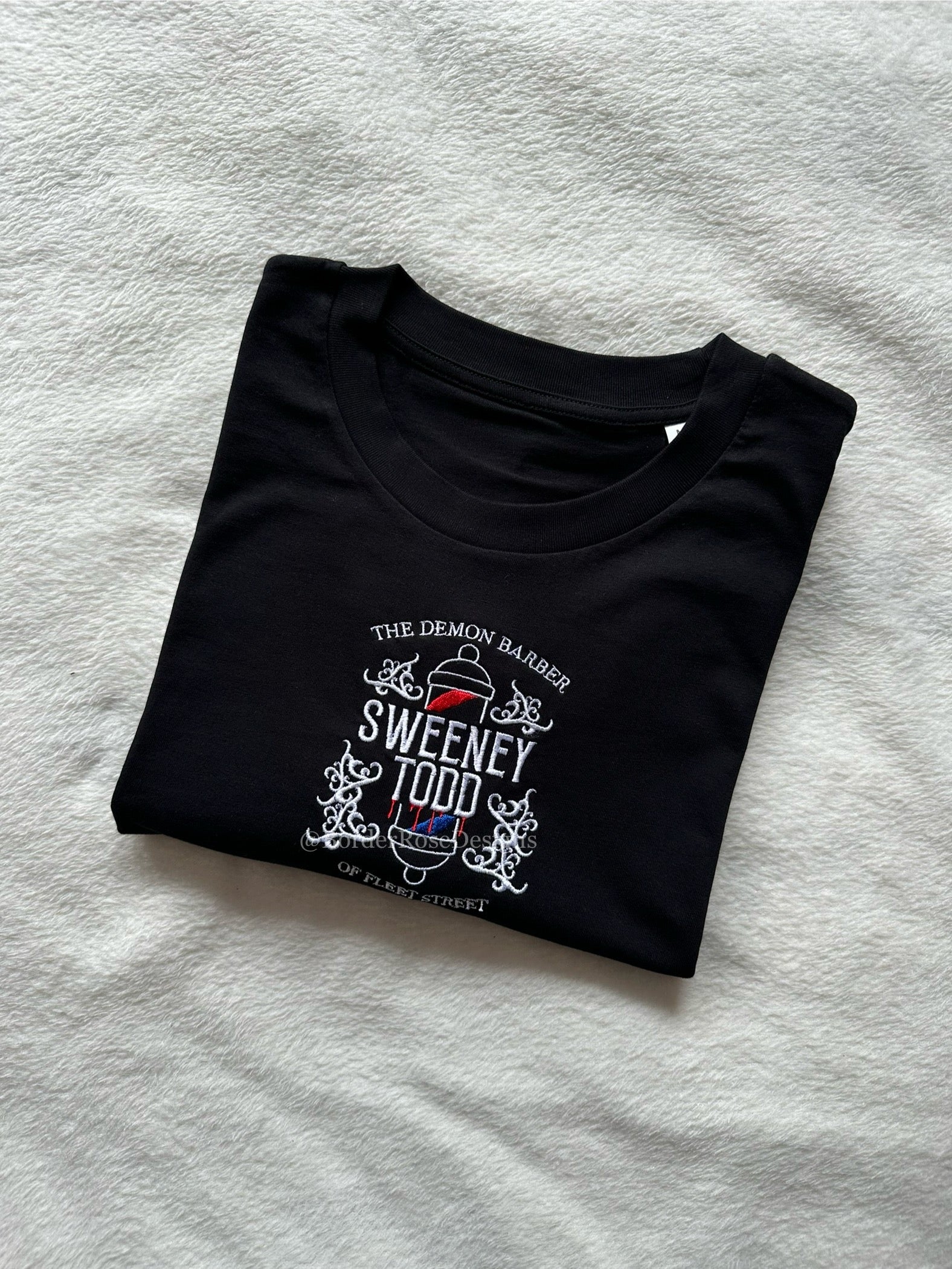 Sweeney Todd Demon Barber Unisex Embroidered T Shirt