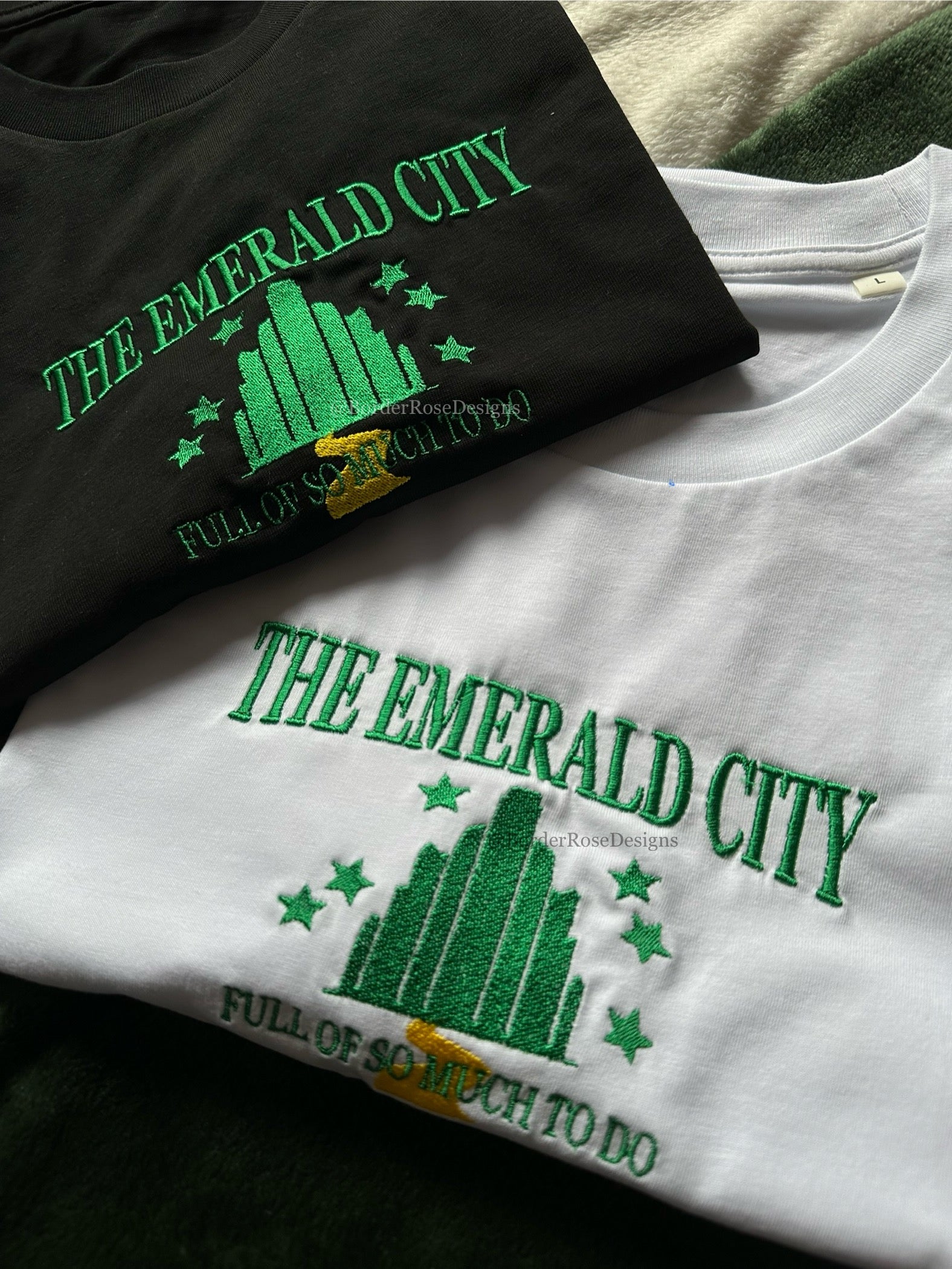 The Emerald City One Short Day Wicked Unisex Embroidered T Shirt
