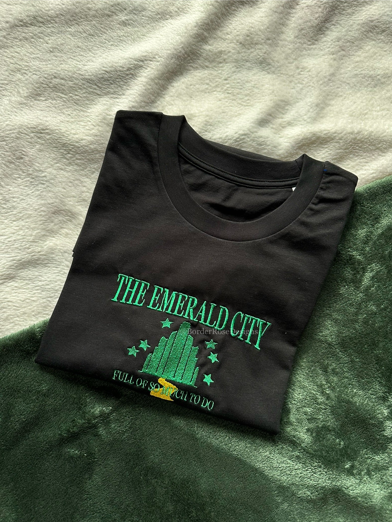 The Emerald City One Short Day Wicked Unisex Embroidered T Shirt