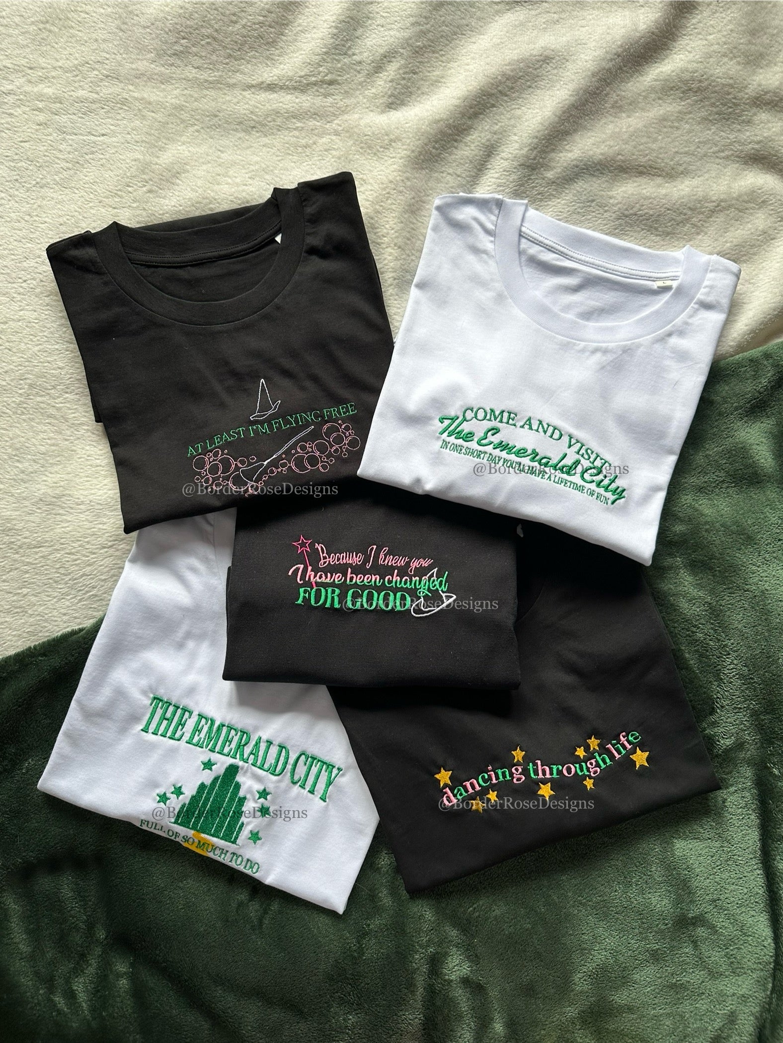 The Emerald City One Short Day Wicked Unisex Embroidered T Shirt