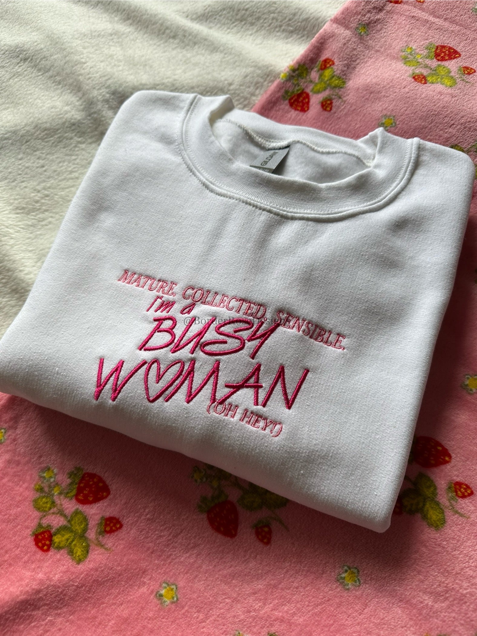 Busy Woman Sabrina Carpenter Inspired Unisex Embroidered Sweatshirt