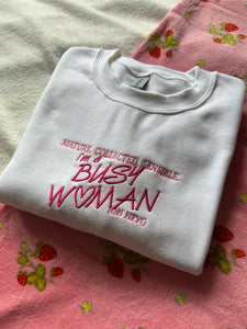 Busy Woman Sabrina Carpenter Inspired Unisex Embroidered Sweatshirt