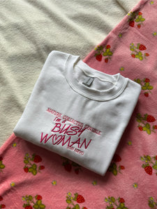 Busy Woman Sabrina Carpenter Inspired Unisex Embroidered Sweatshirt