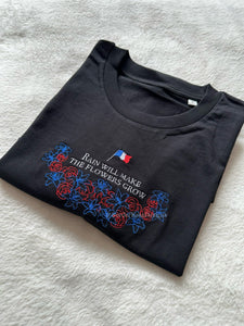 Rain Will Make The Flowers Grow Les Misérables Unisex Embroidered T Shirt