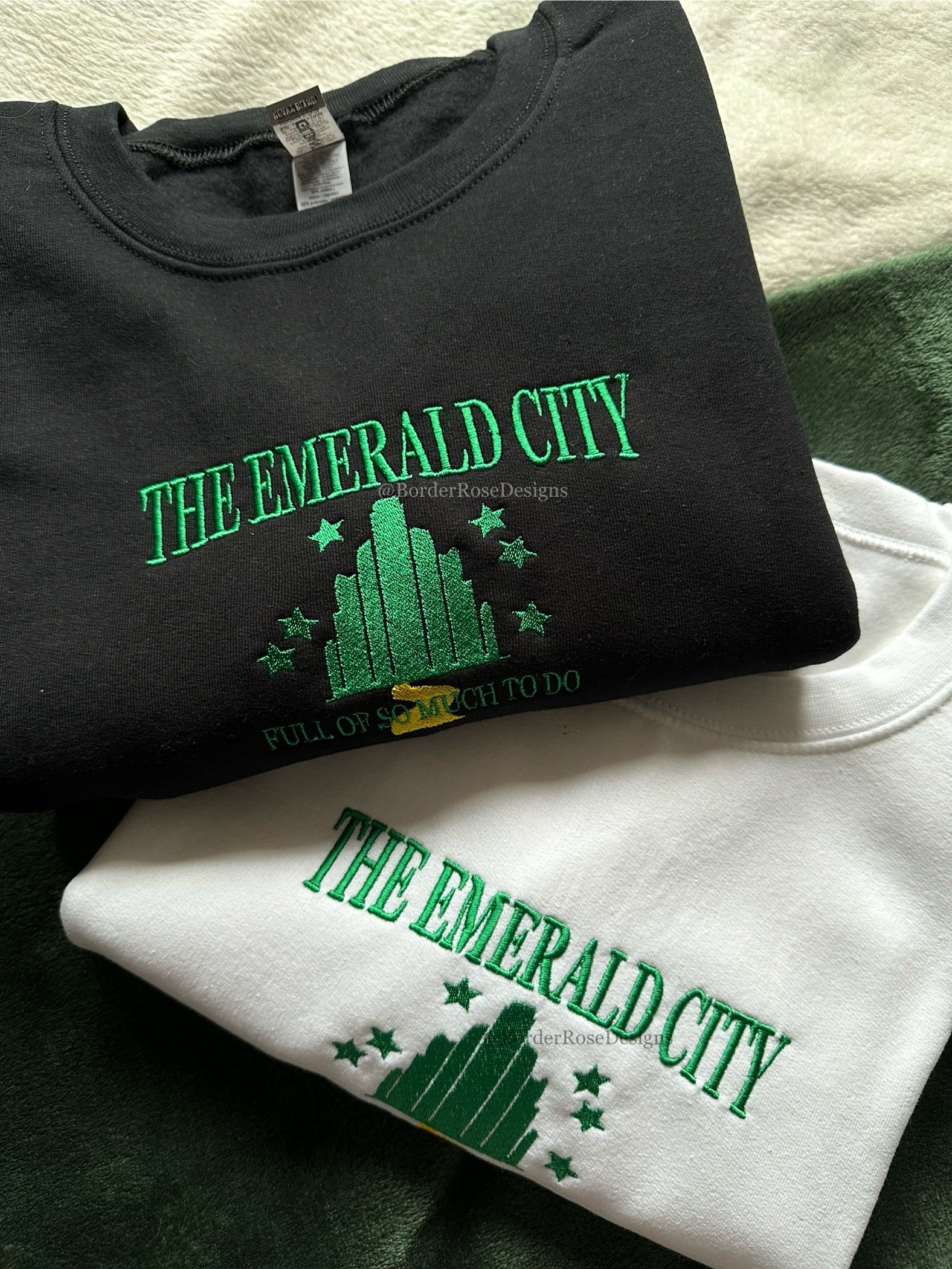 The Emerald City One Short Day Wicked Embroidered Sweatshirt