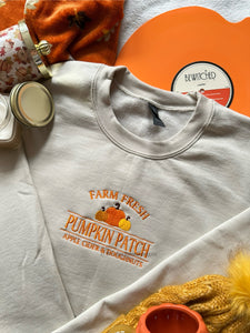 Farm Fresh Pumpkin Patch Unisex Embroidered Sweatshirt