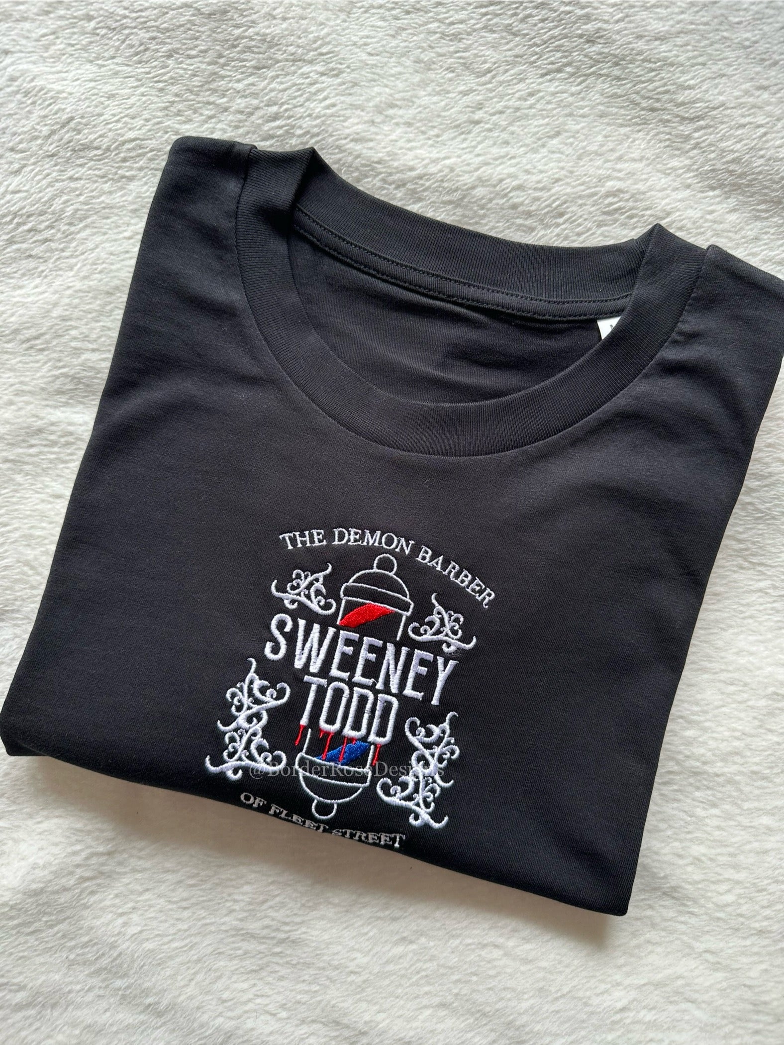 Sweeney Todd Demon Barber Unisex Embroidered T Shirt