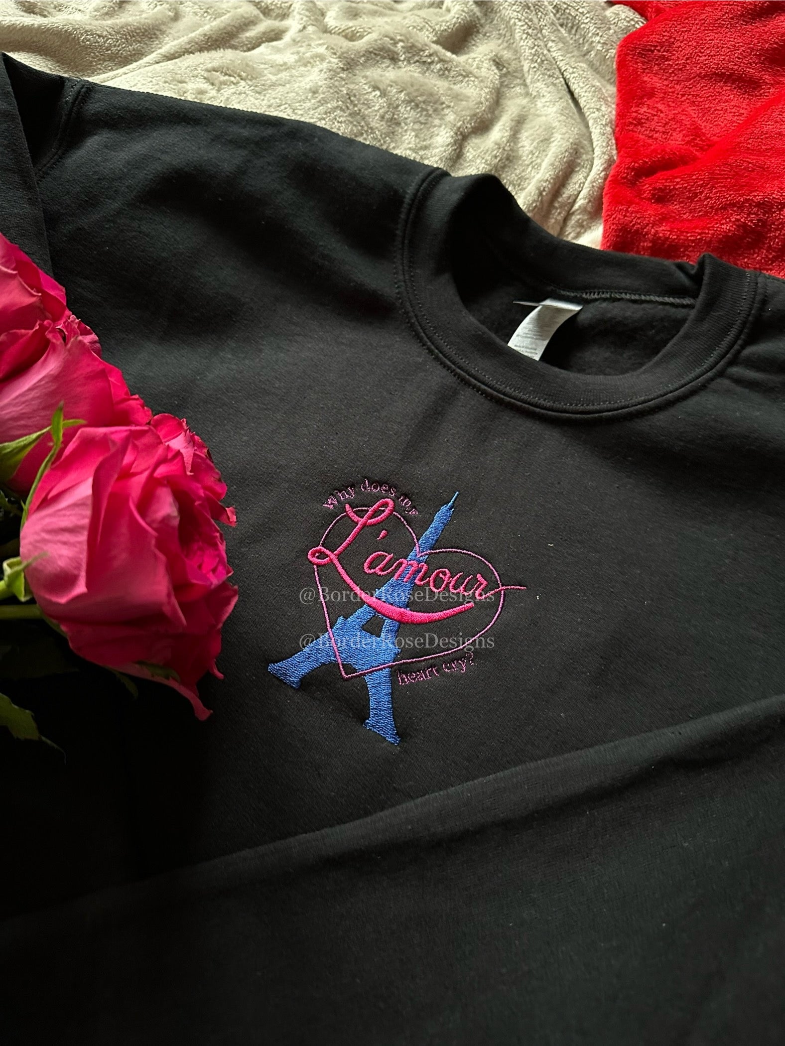 L'Amour Moulin Rouge Unisex Embroidered Sweatshirt