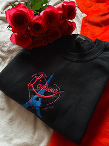 L'Amour Moulin Rouge Unisex Embroidered Sweatshirt