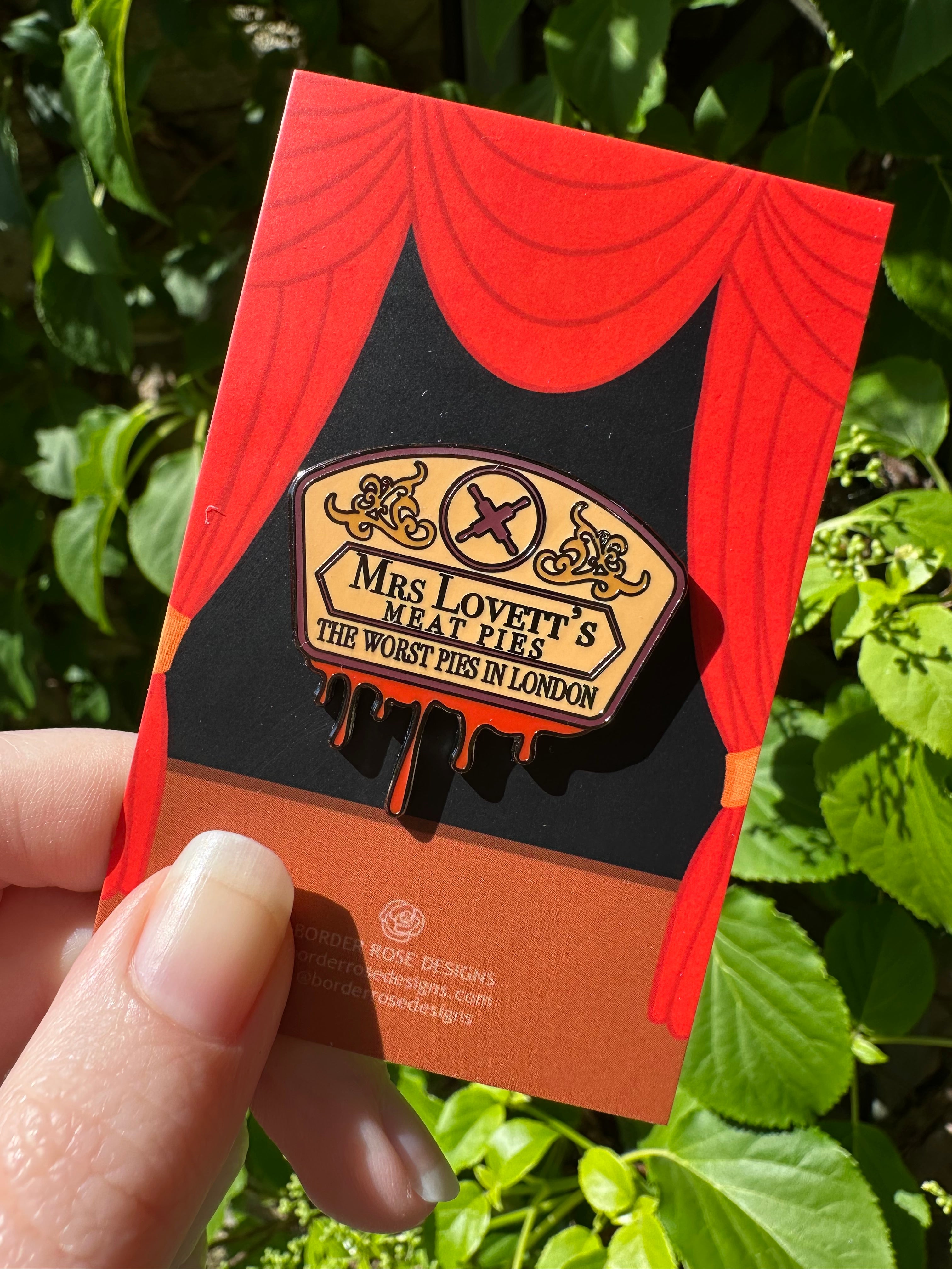 Mrs Lovett's Meat Pies Sweeney Todd Enamel Pin Badge