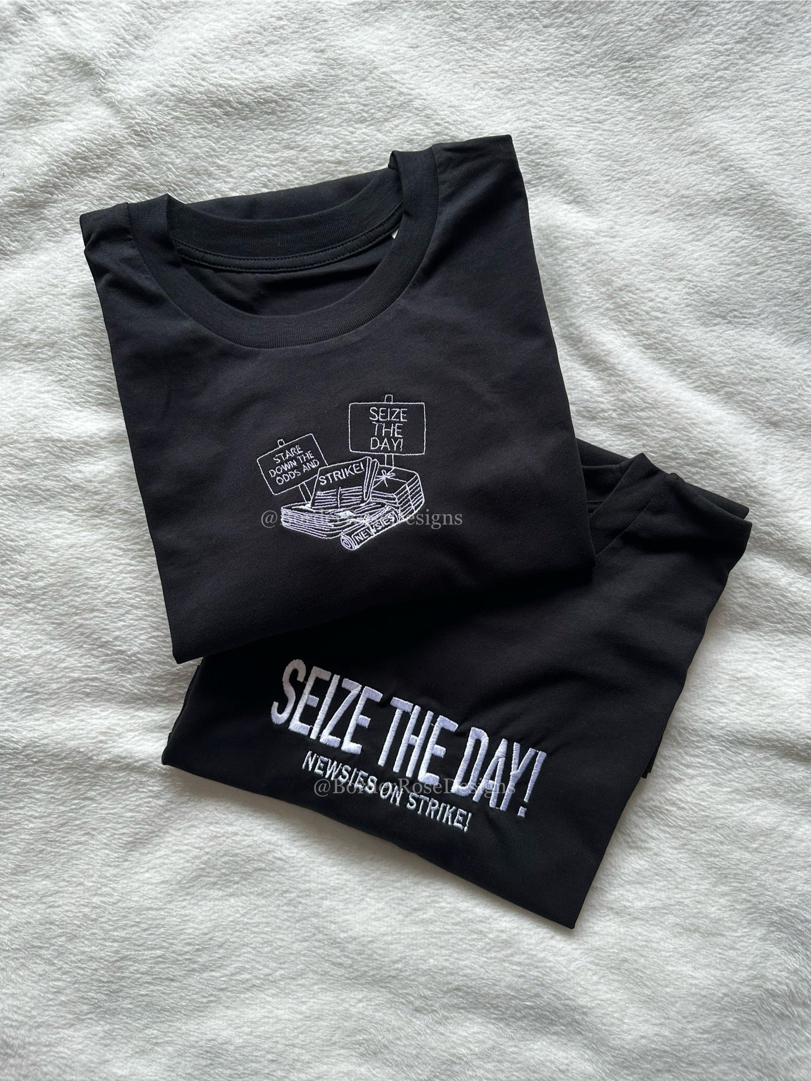 Stare Down The Odds Paper Stack Newsies Unisex Embroidered T Shirt