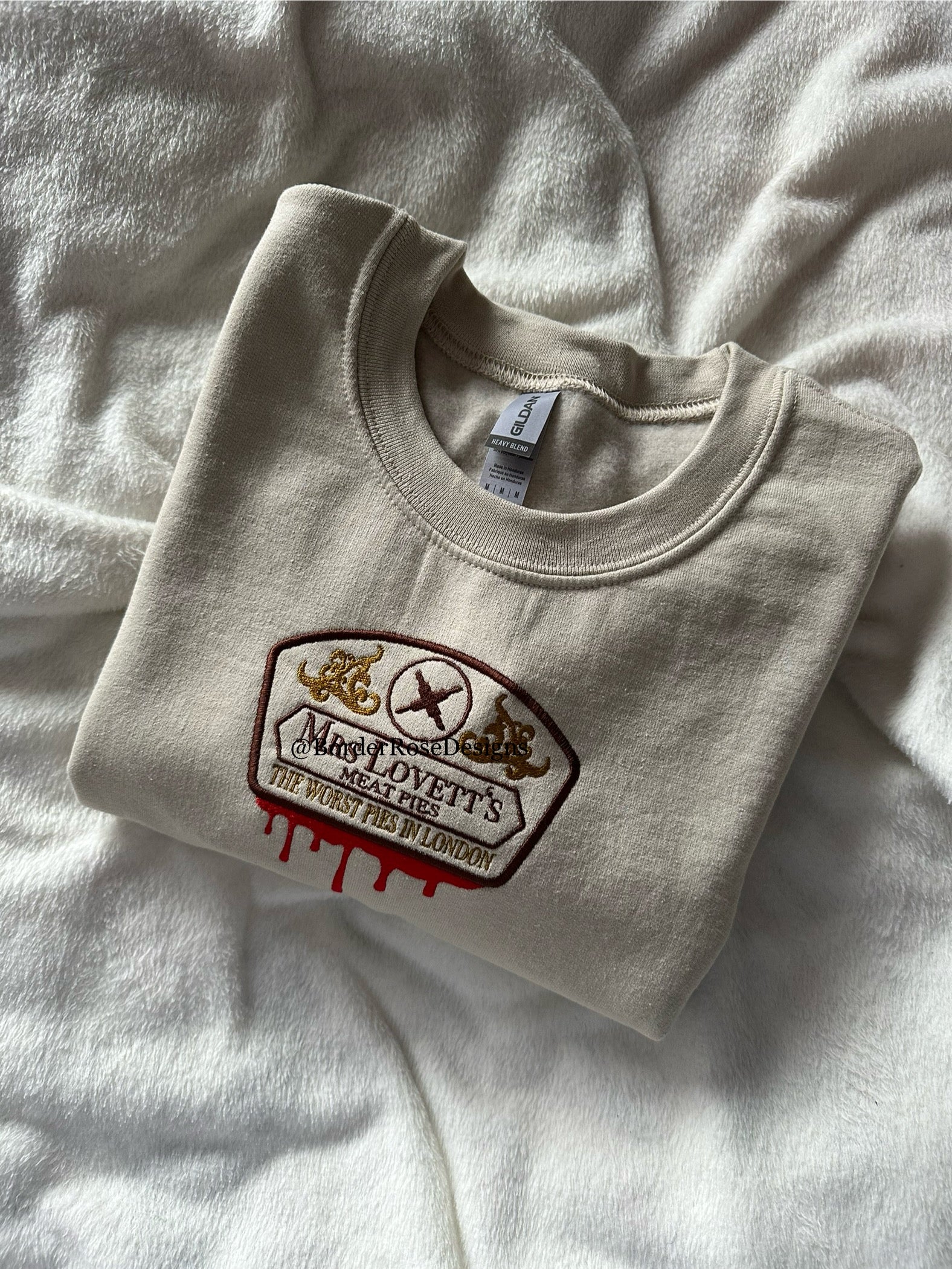 Mrs Lovett's Meat Pies Sweeney Todd Unisex Embroidered Sweatshirt
