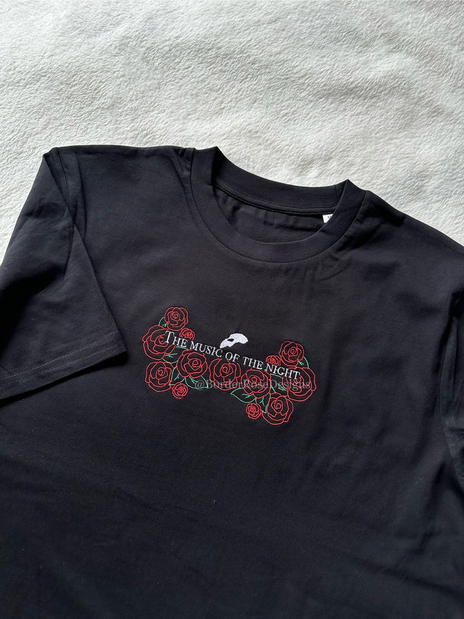Music of the Night Phantom of the Opera Unisex Embroidered T Shirt