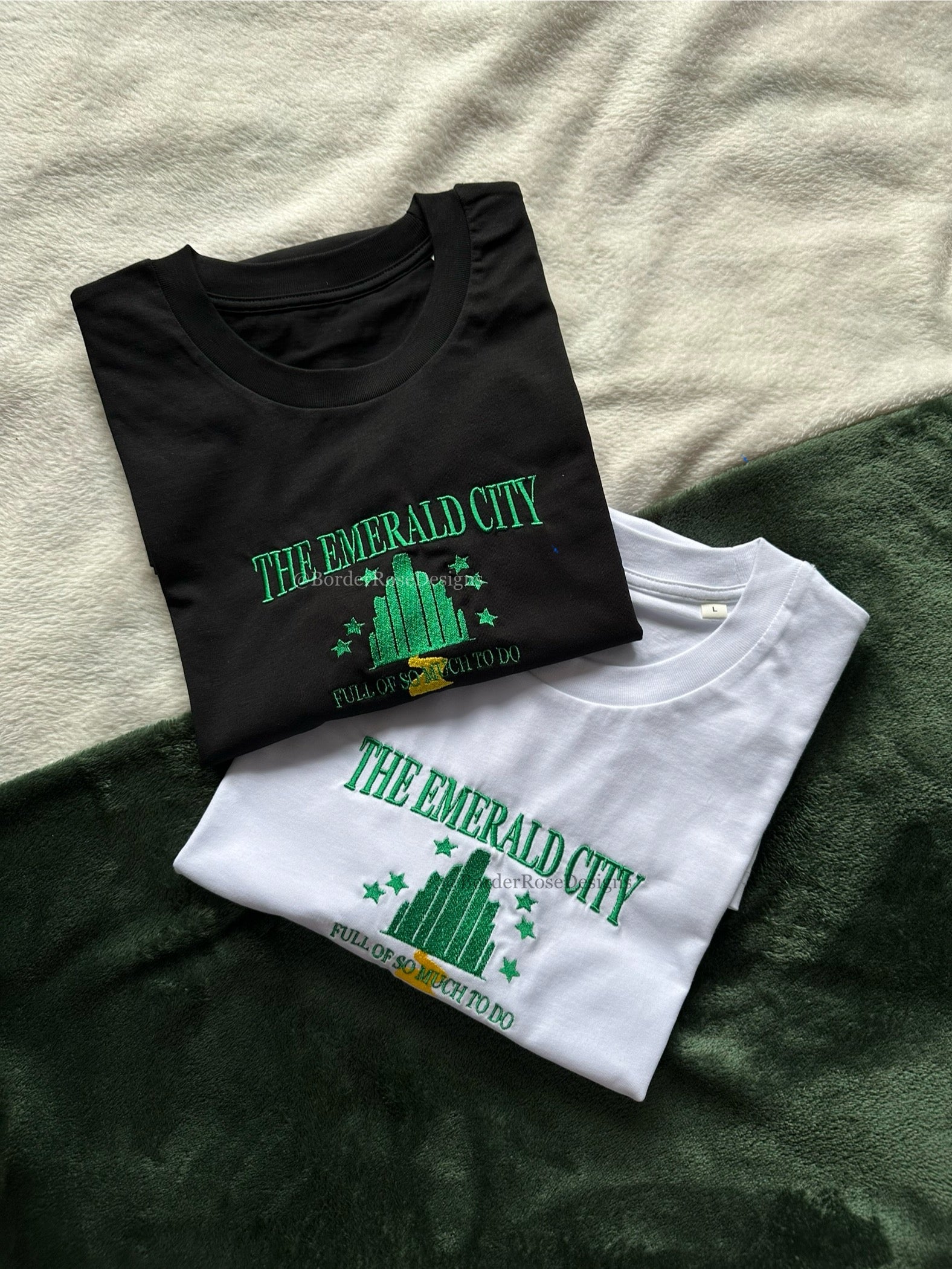 The Emerald City One Short Day Wicked Unisex Embroidered T Shirt