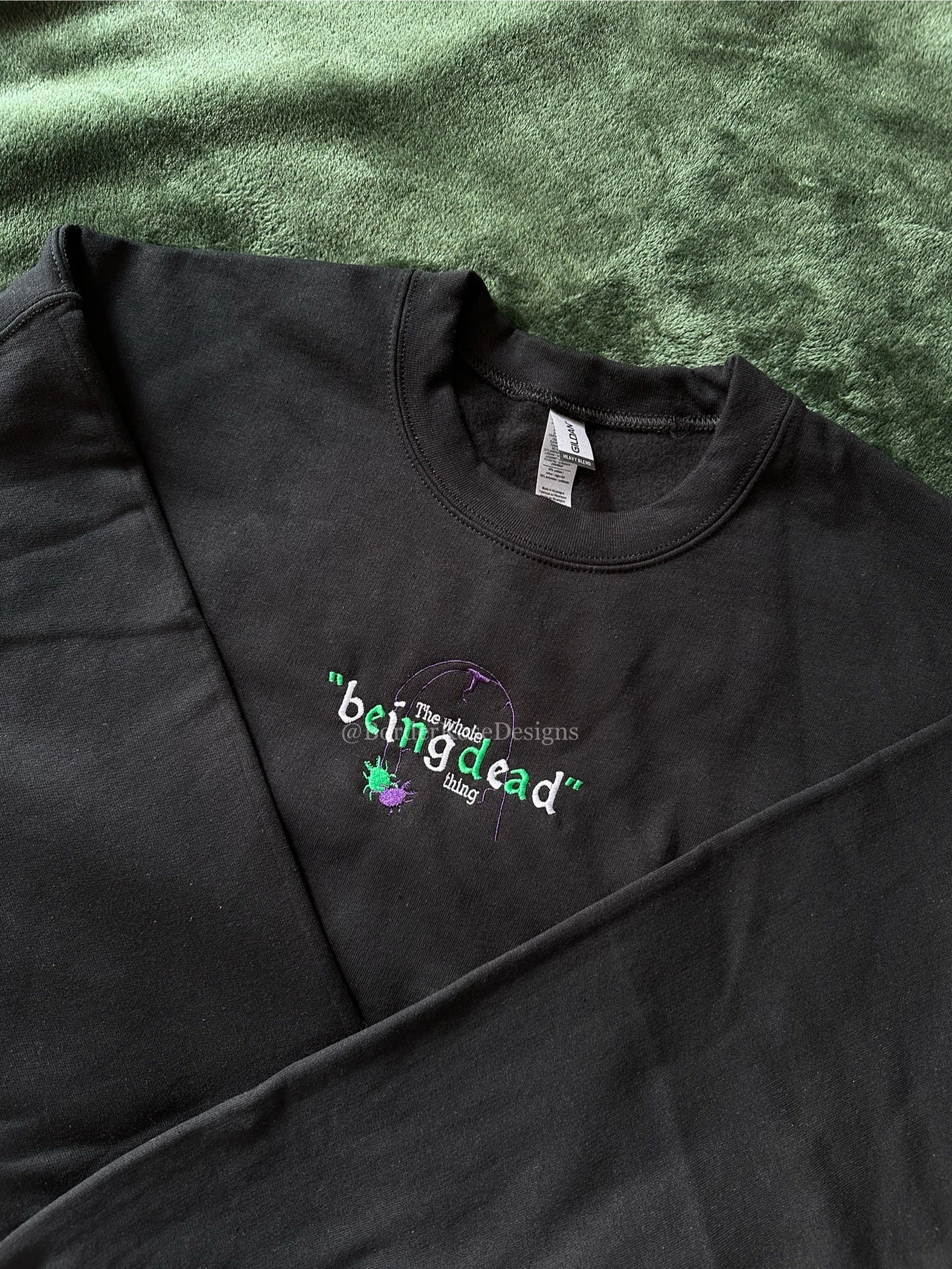 The Whole Being Dead Thing Beetlejuice Unisex Embroidered Sweatshirt
