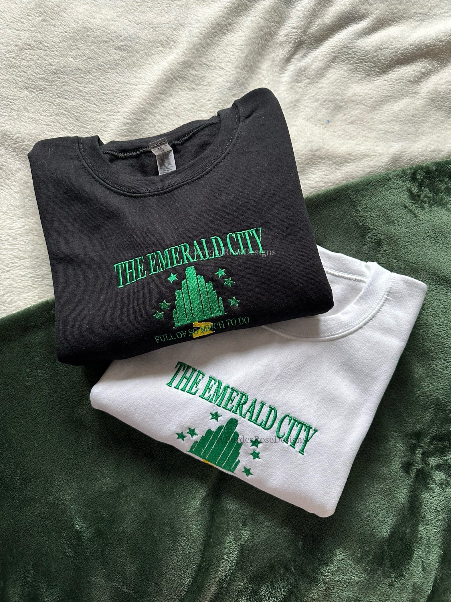 The Emerald City One Short Day Wicked Embroidered Sweatshirt