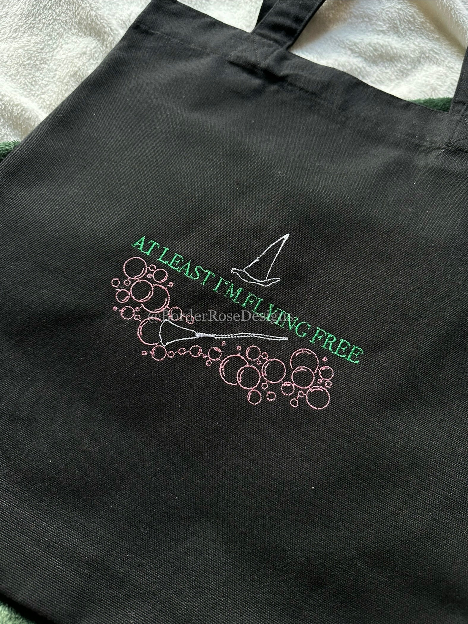Flying Free Wicked Embroidered Tote Bag