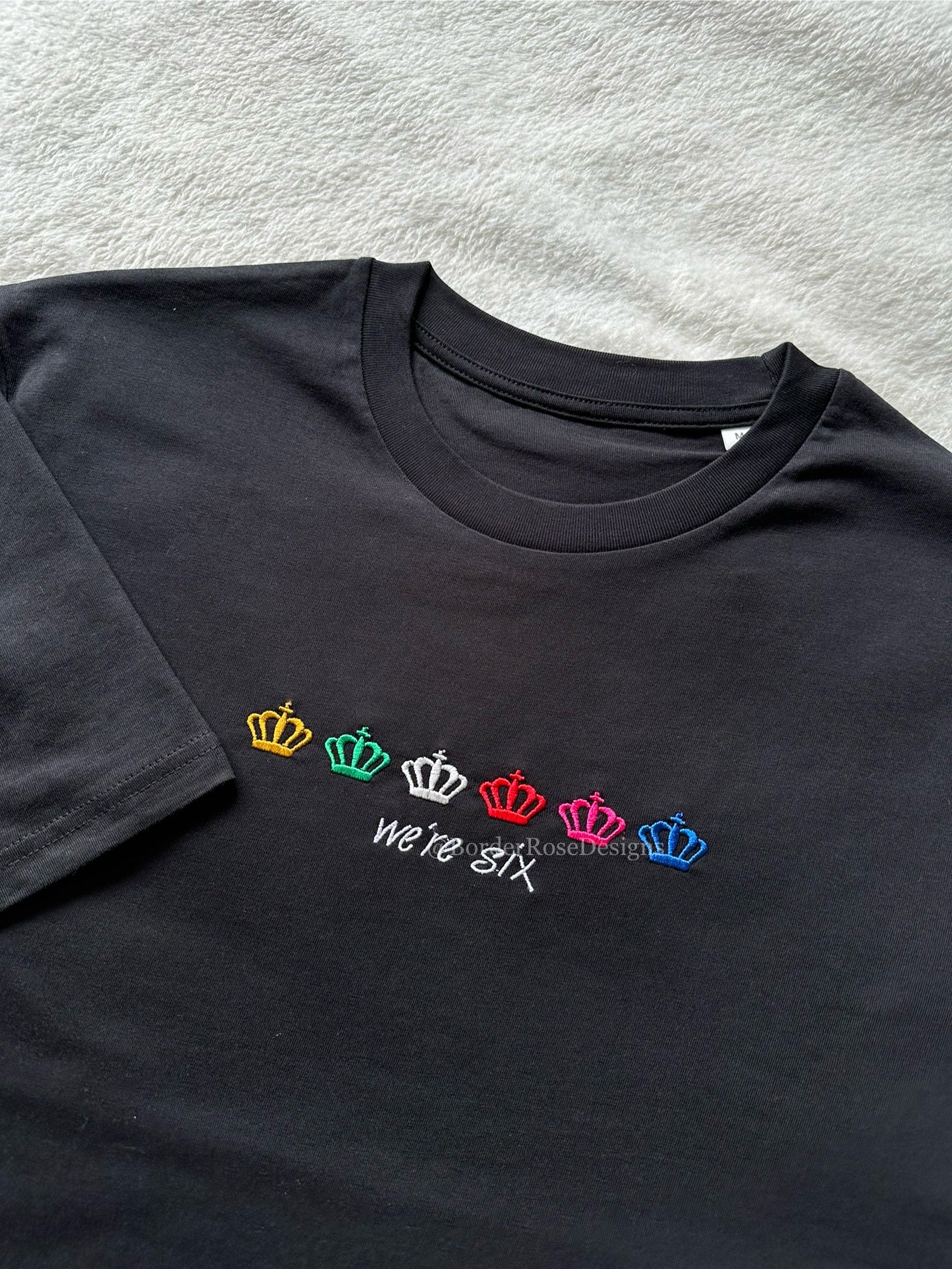 We're Six SIX Unisex Embroidered T Shirt