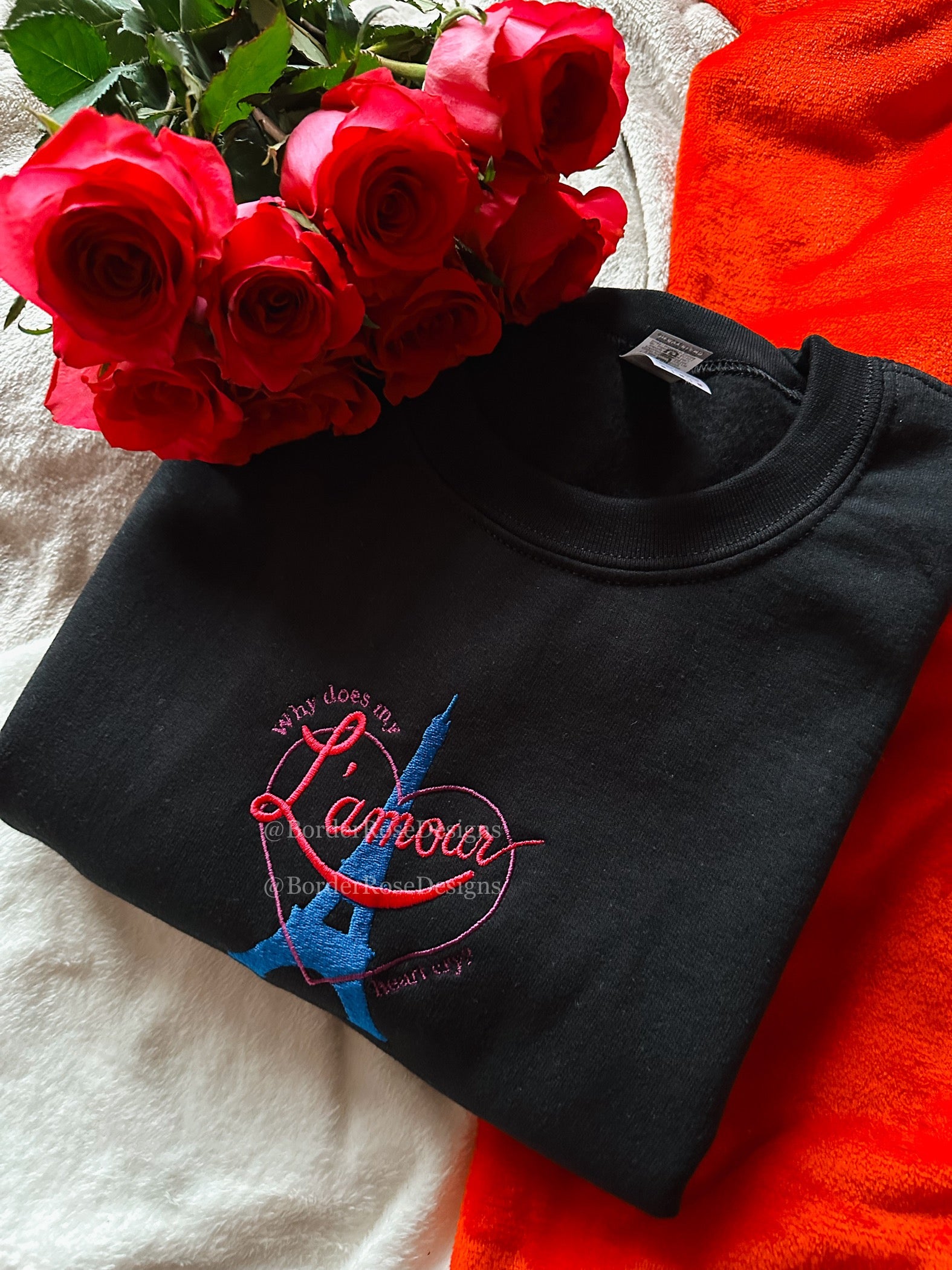 L'Amour Moulin Rouge Unisex Embroidered Sweatshirt