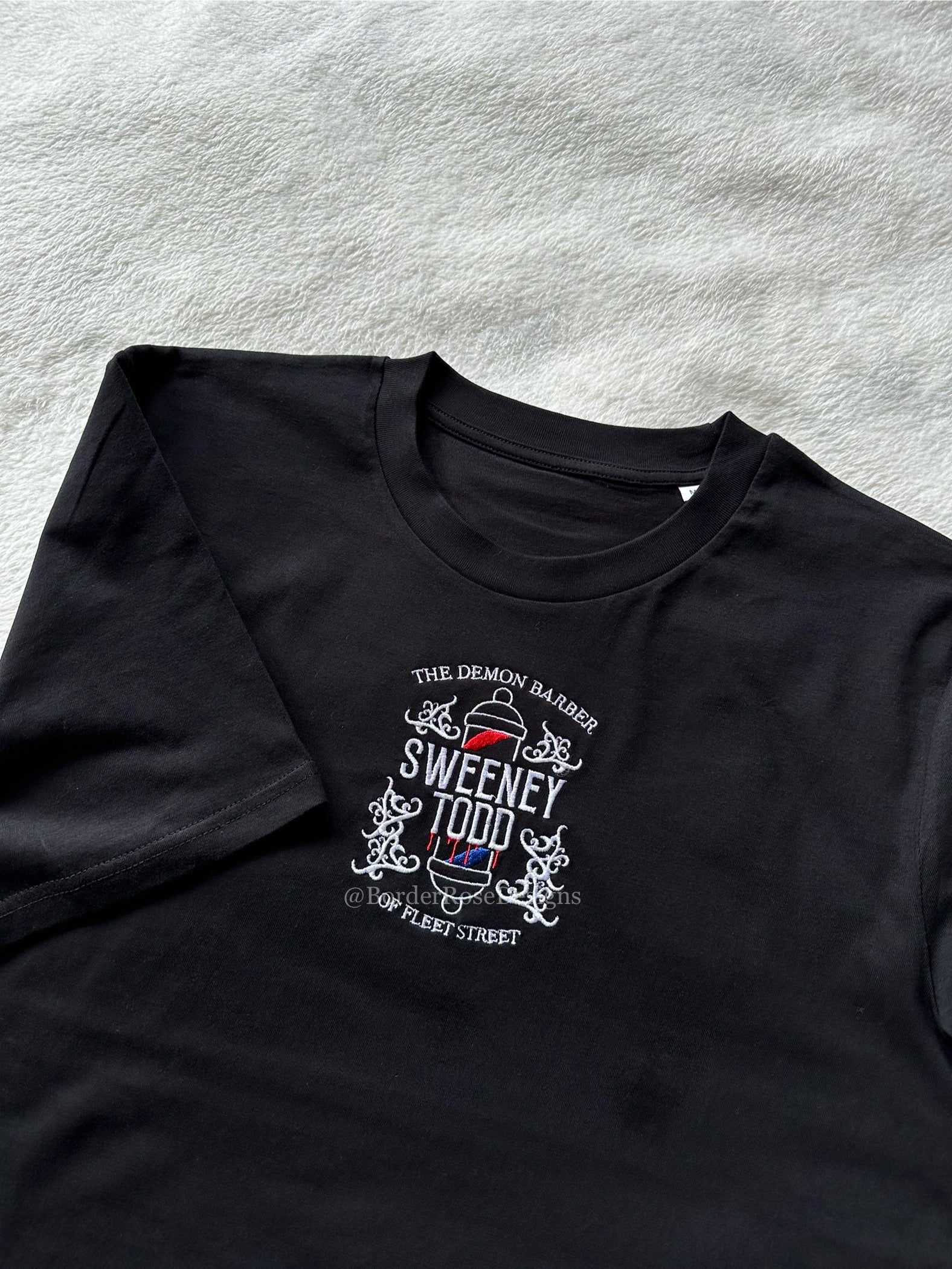 Sweeney Todd Demon Barber Unisex Embroidered T Shirt