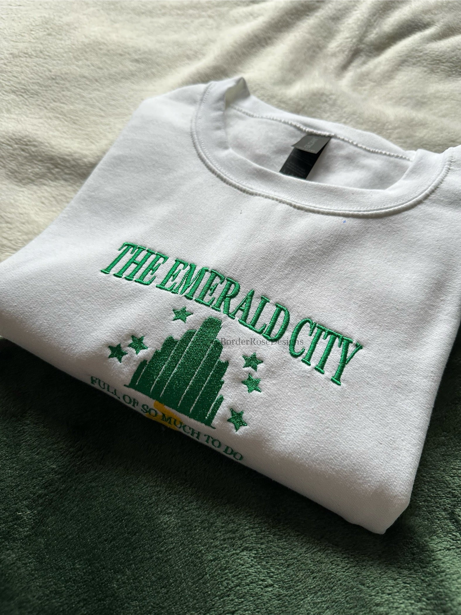 The Emerald City One Short Day Wicked Embroidered Sweatshirt