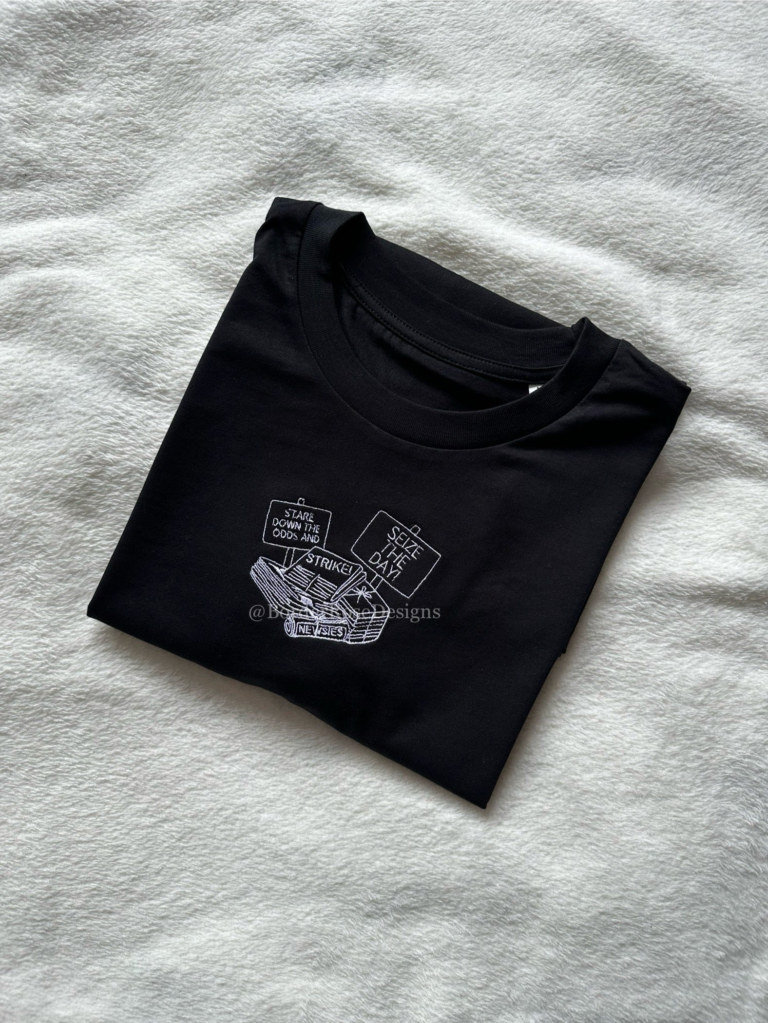 Stare Down The Odds Paper Stack Newsies Unisex Embroidered T Shirt