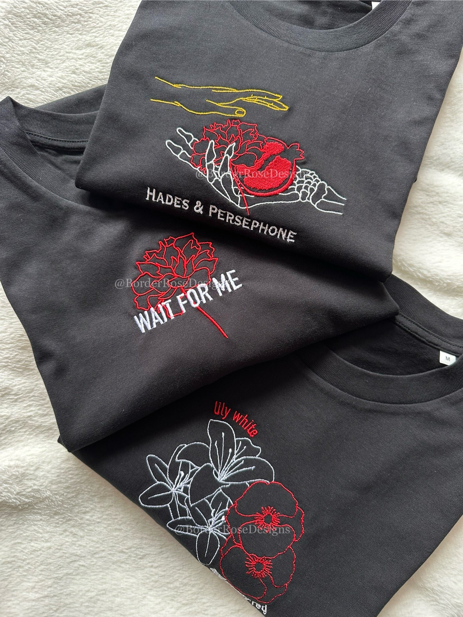 Hades & Persephone Hadestown Unisex Embroidered T Shirt