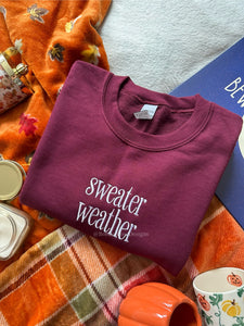 Sweater Weather Unisex Embroidered Sweatshirt