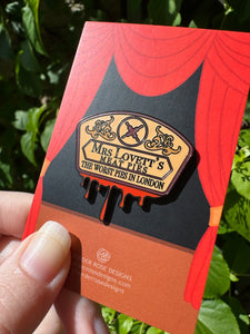 Mrs Lovett's Meat Pies Sweeney Todd Enamel Pin Badge