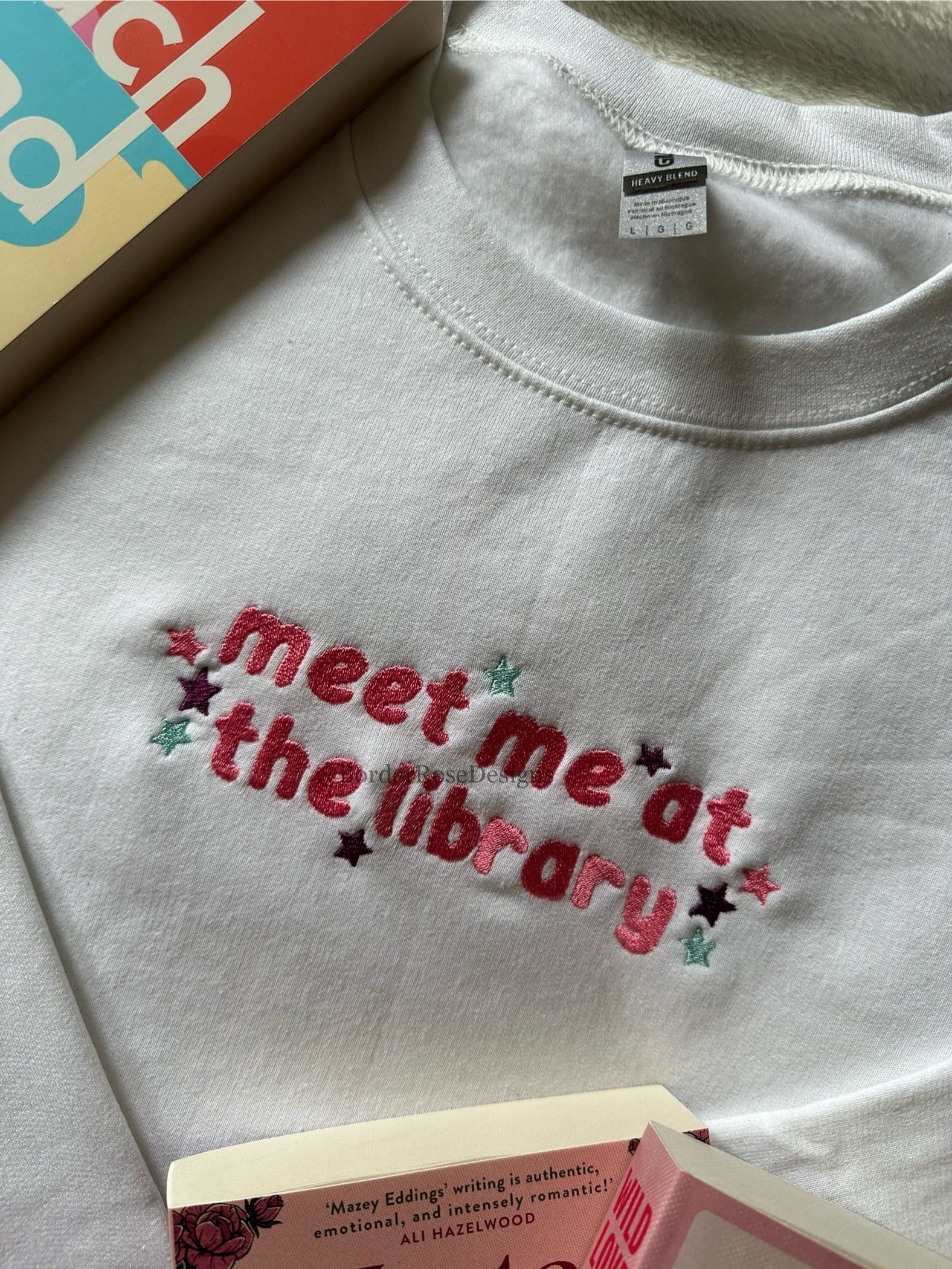 Meet Me At The Library Unisex Embroidered Sweatshirt
