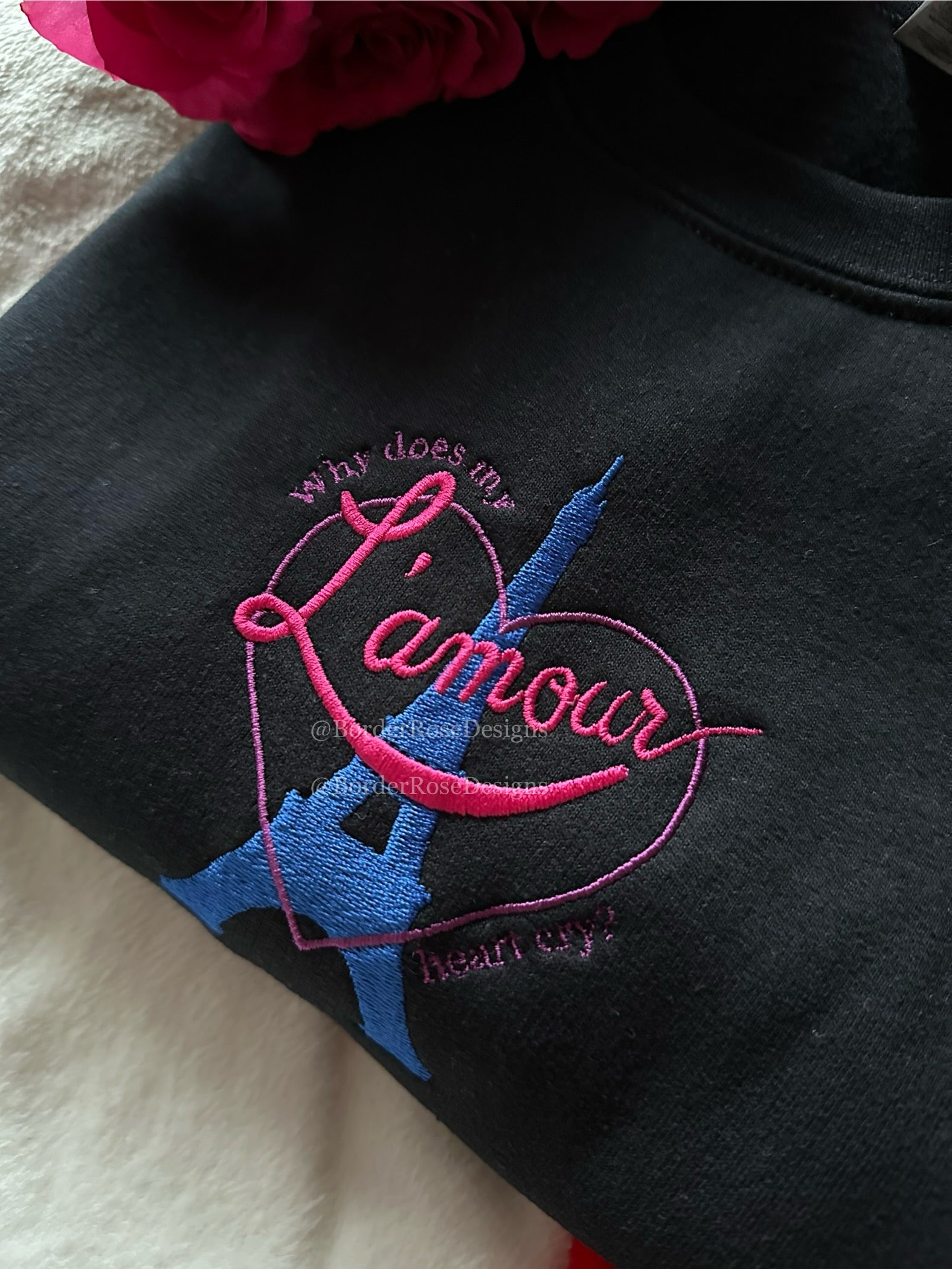 L'Amour Moulin Rouge Unisex Embroidered Sweatshirt